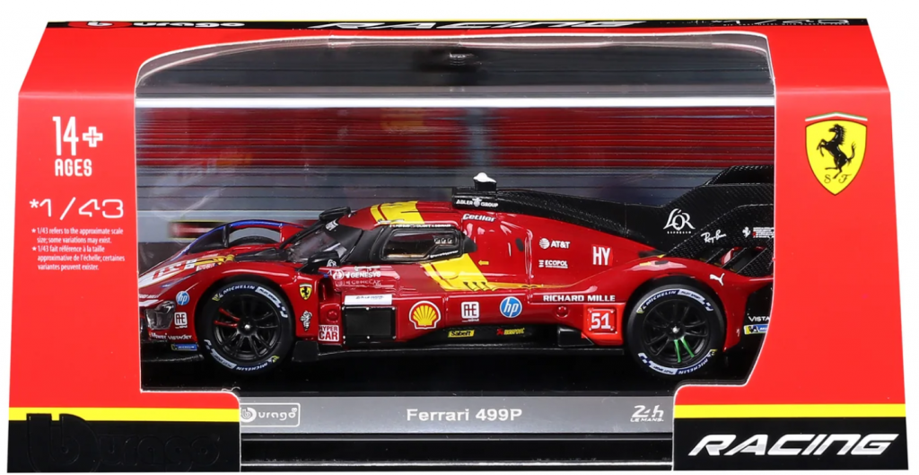1:43 WEC 2025 - Ferrari 499P #51 Giovinazzi, Calado, Pier Guidi in Acrylic Box