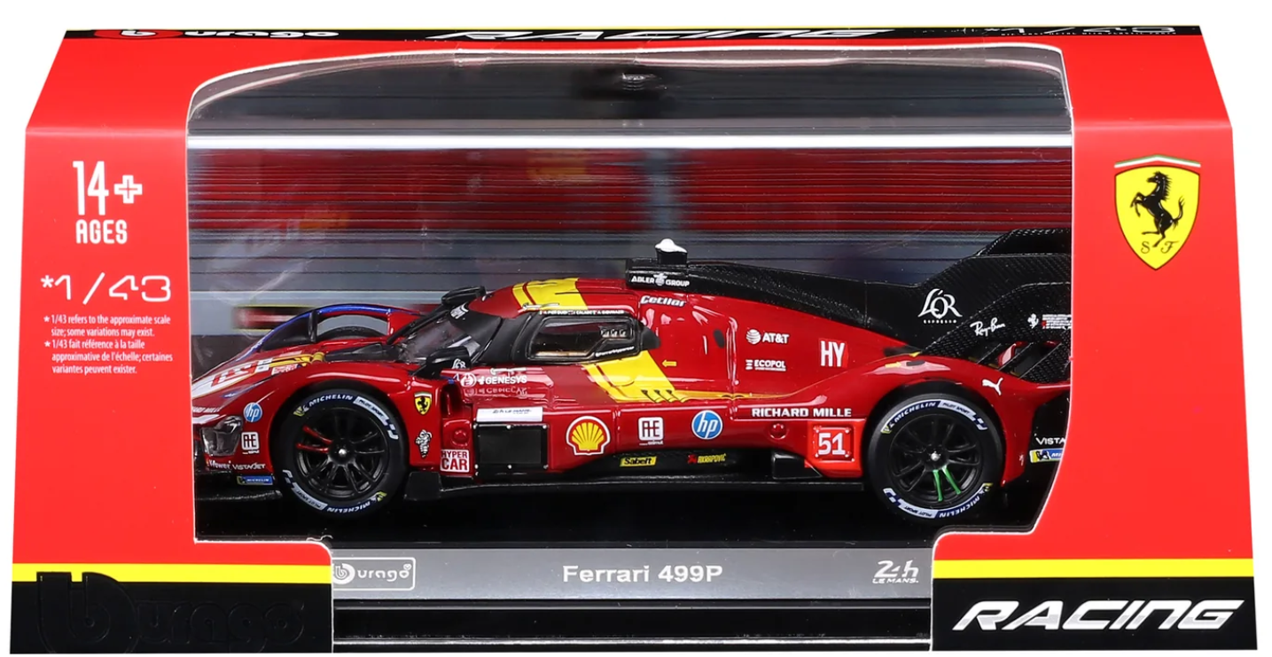 1:43 WEC 2025 - Ferrari 499P #51 Giovinazzi, Calado, Pier Guidi in Acrylic Box - Image 3