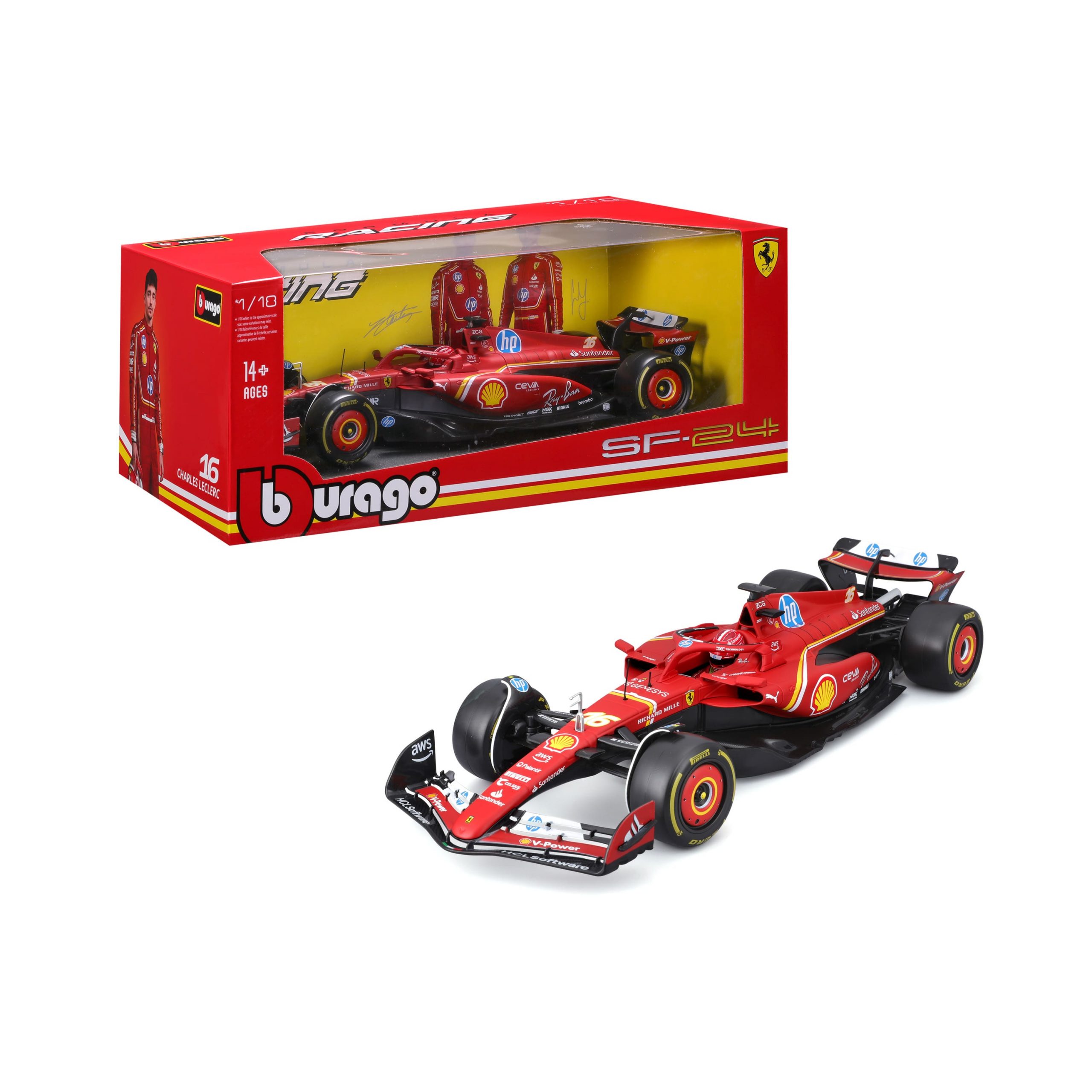 1:18 F1 2024 - Ferrari SF-24 #16 Charles Leclerc in Window Box - Image 3
