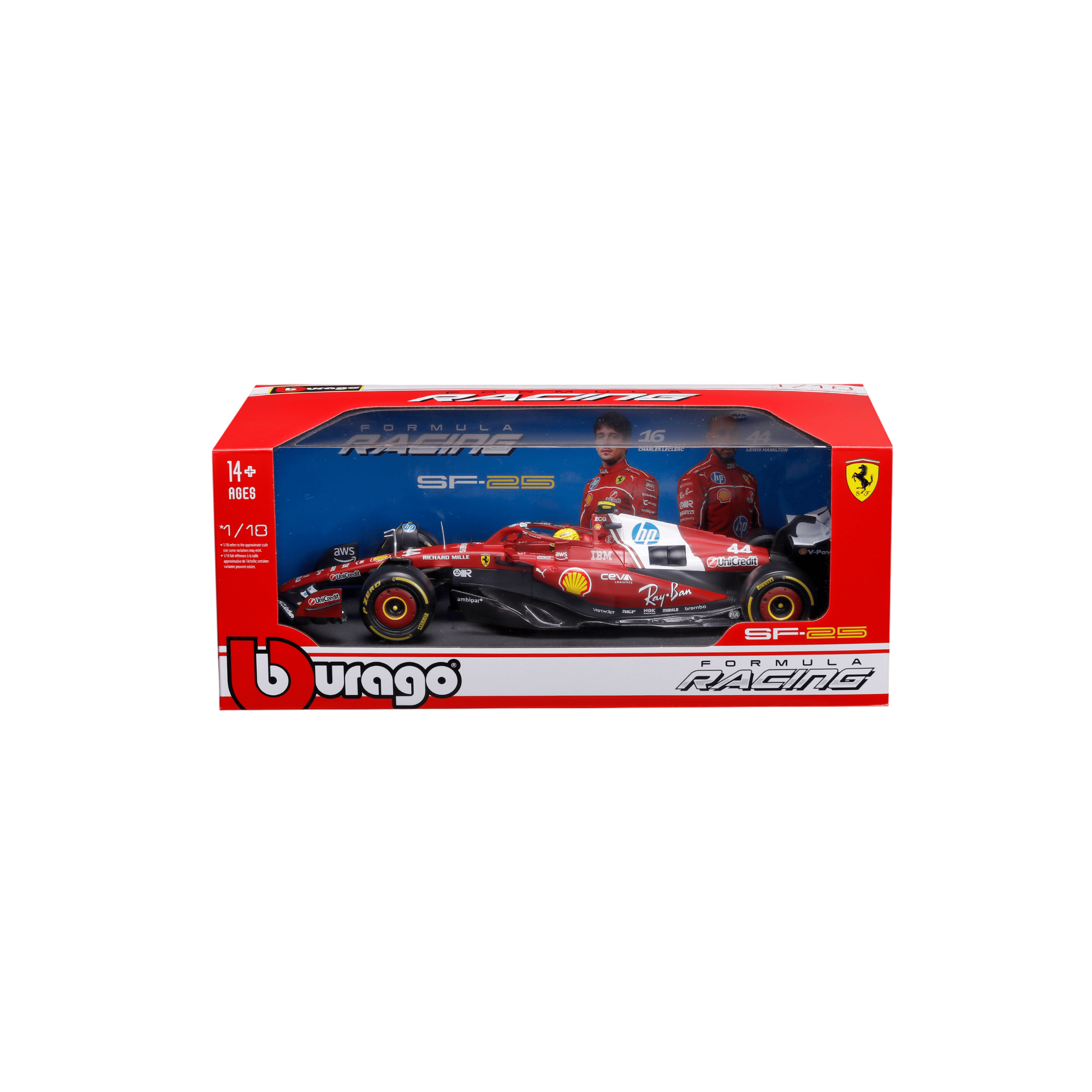 1:18 F1 2025 - Scuderia Ferrari SF25 #44 Lewis Hamilton in Window Box - Image 17
