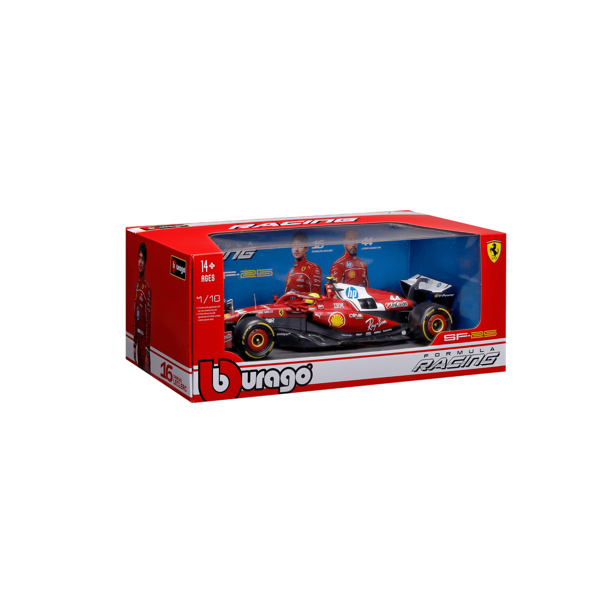 1:18 F1 2025 - Scuderia Ferrari SF25 #44 Lewis Hamilton in Window Box - Image 16