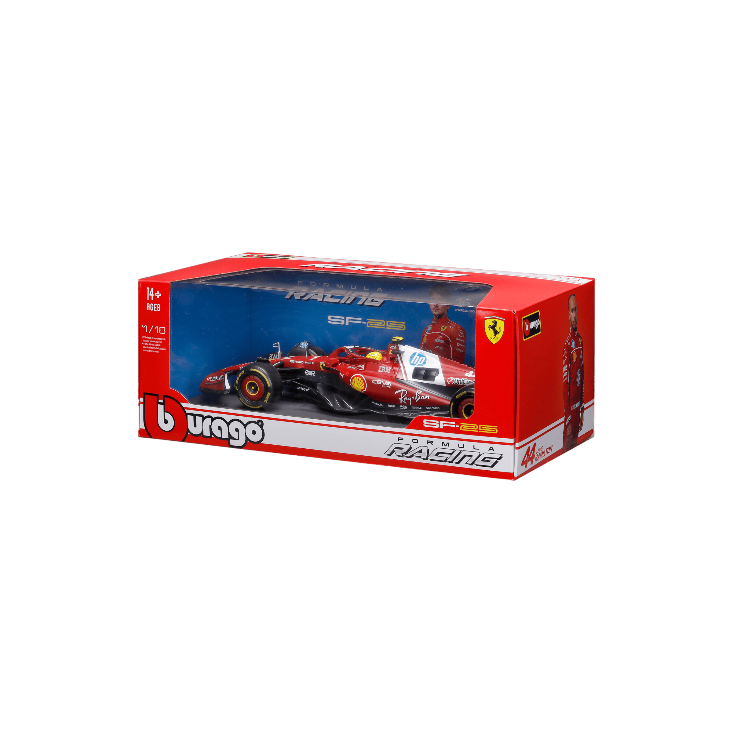 1:18 F1 2025 - Scuderia Ferrari SF25 #44 Lewis Hamilton in Window Box - Image 15