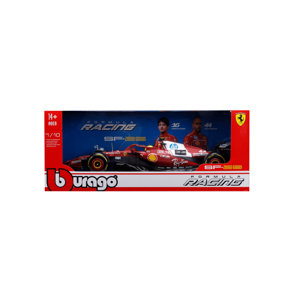 1:18 F1 2025 - Scuderia Ferrari SF25 #44 Lewis Hamilton in Window Box