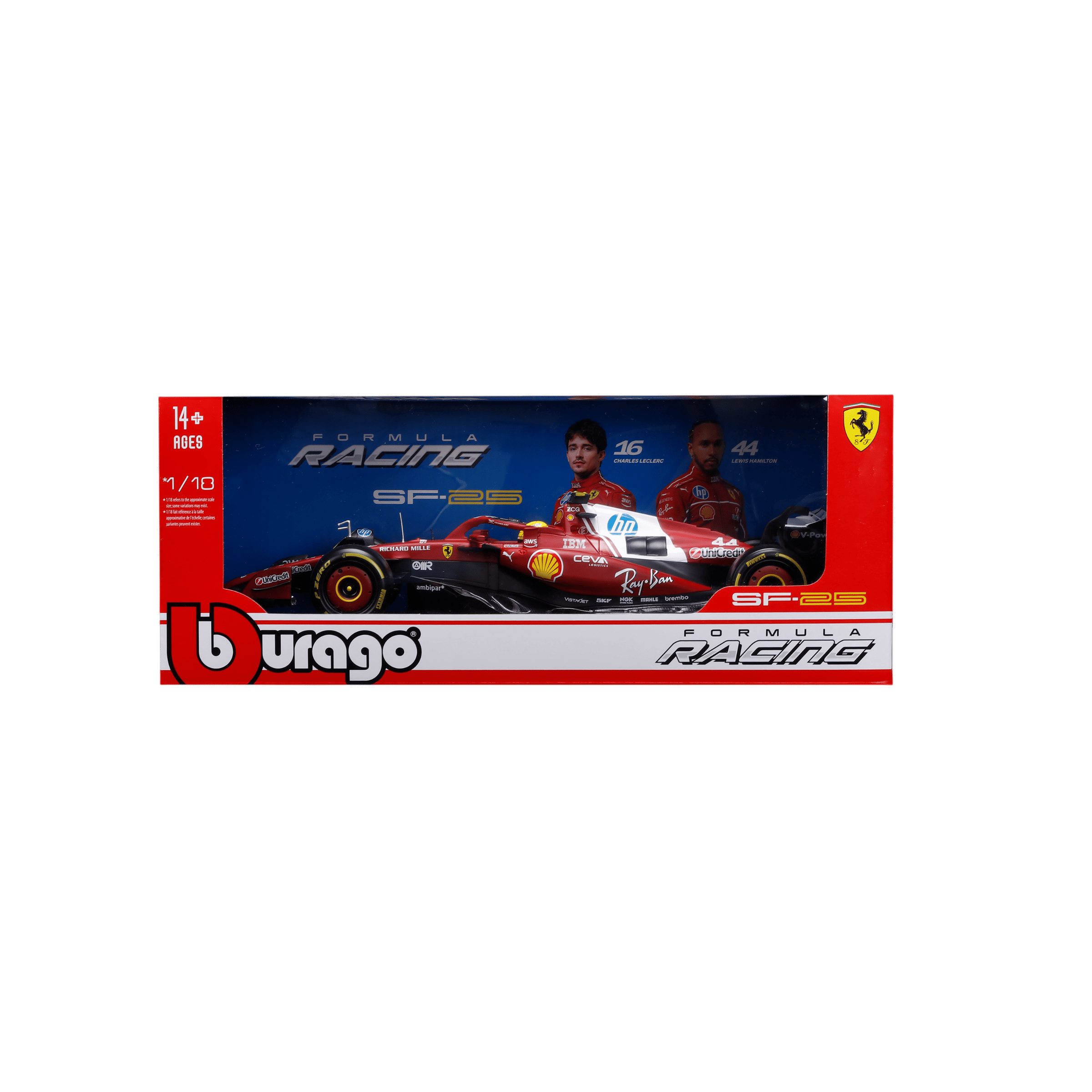 1:18 F1 2025 - Scuderia Ferrari SF25 #44 Lewis Hamilton in Window Box - Image 14