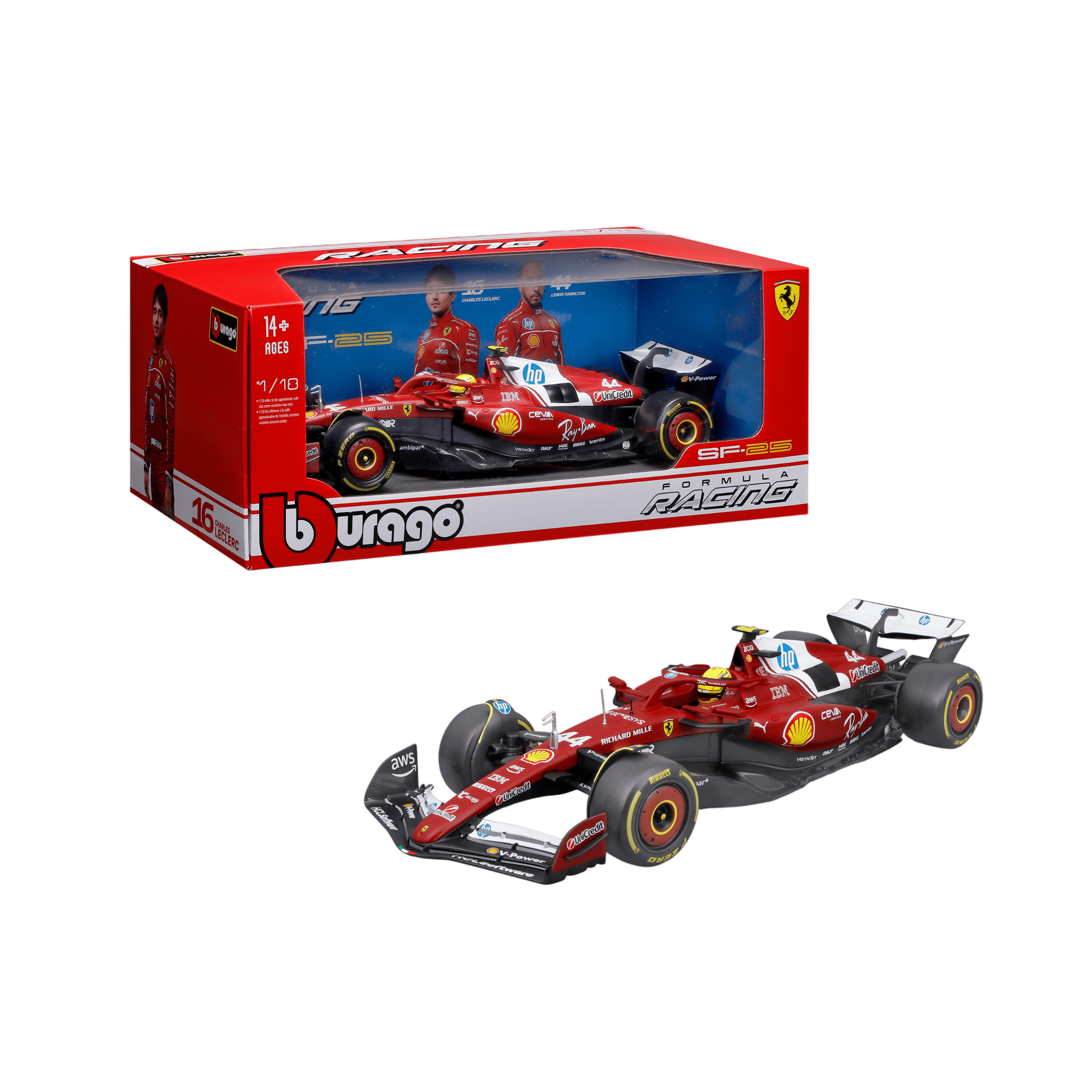 1:18 F1 2025 - Scuderia Ferrari SF25 #44 Lewis Hamilton in Window Box - Image 5