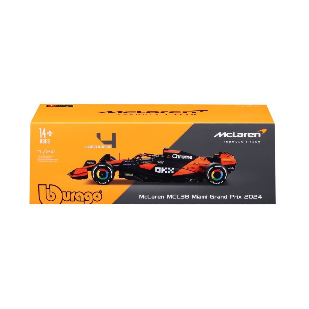 1:24 F1 2024 - McLaren MCL38 #4 Lando Norris in Acrylic Box