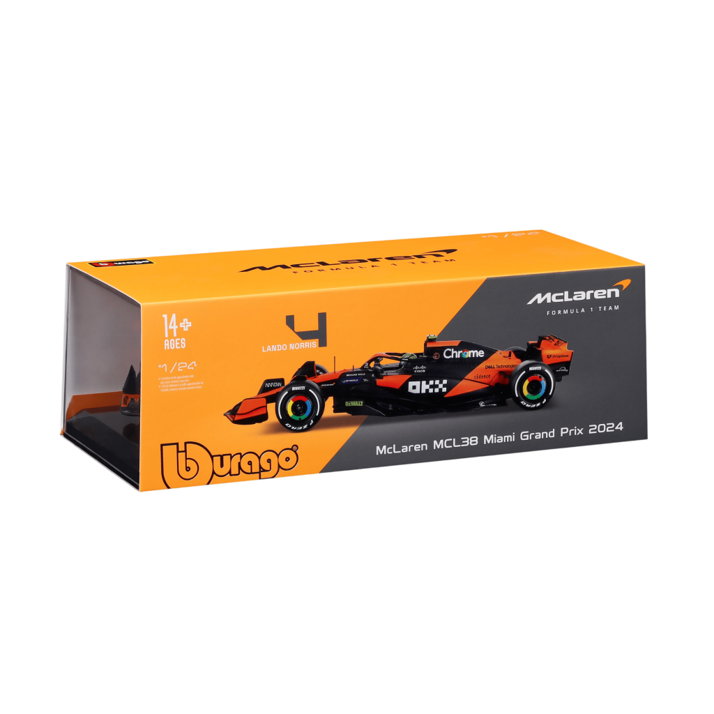 1:24 F1 2024 - McLaren MCL38 #4 Lando Norris in Acrylic Box