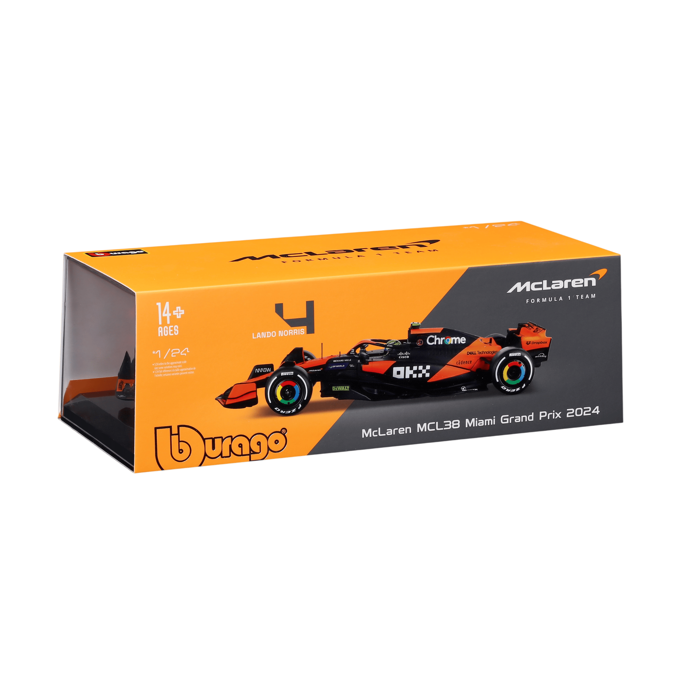 1:24 F1 2024 - McLaren MCL38 #4 Lando Norris in Acrylic Box - Image 15