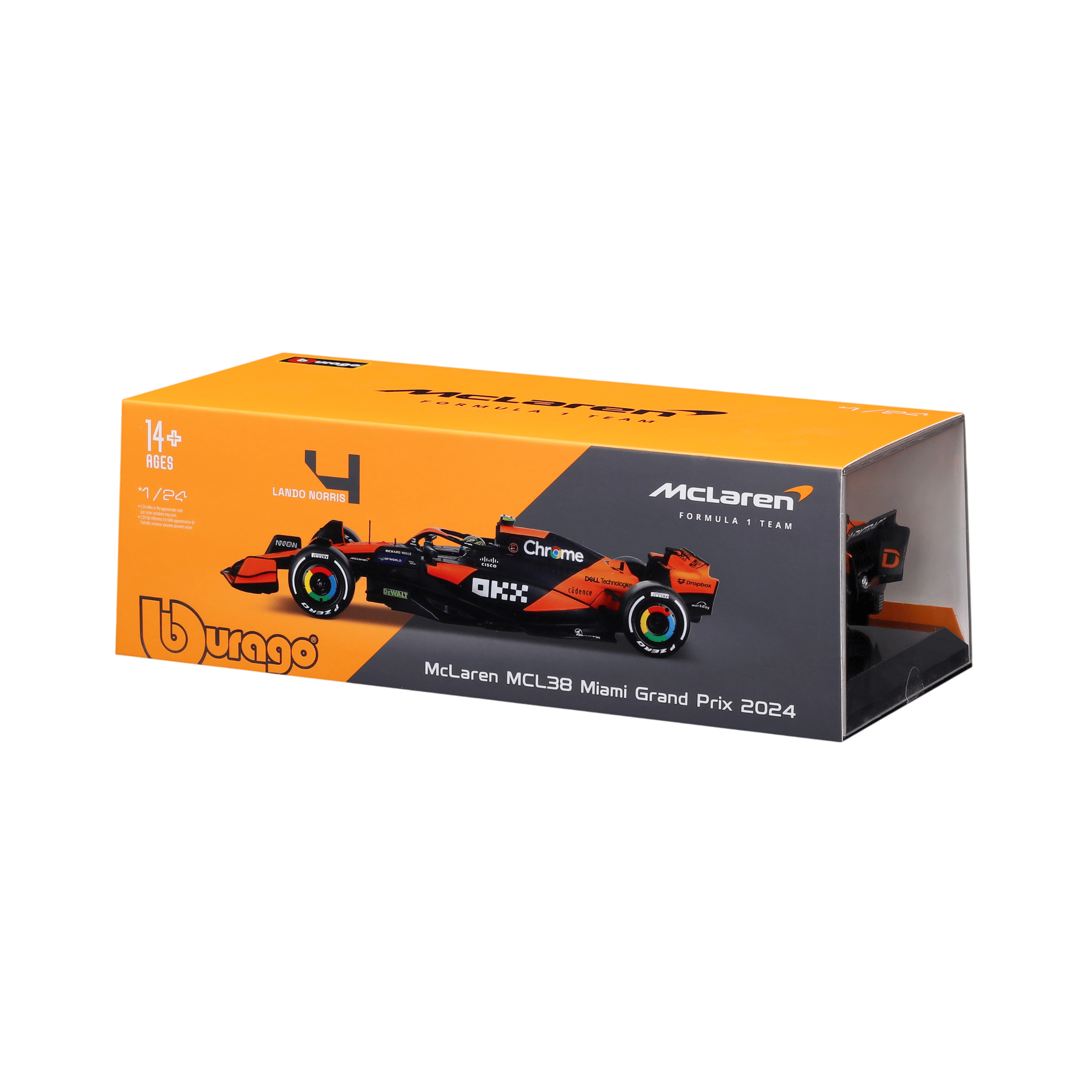 1:24 F1 2024 - McLaren MCL38 #4 Lando Norris in Acrylic Box - Image 16