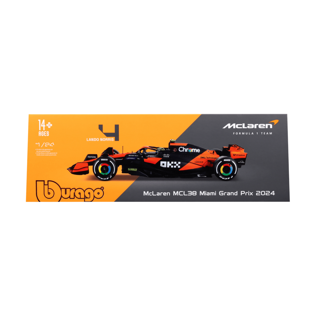 1:24 F1 2024 - McLaren MCL38 #4 Lando Norris in Acrylic Box