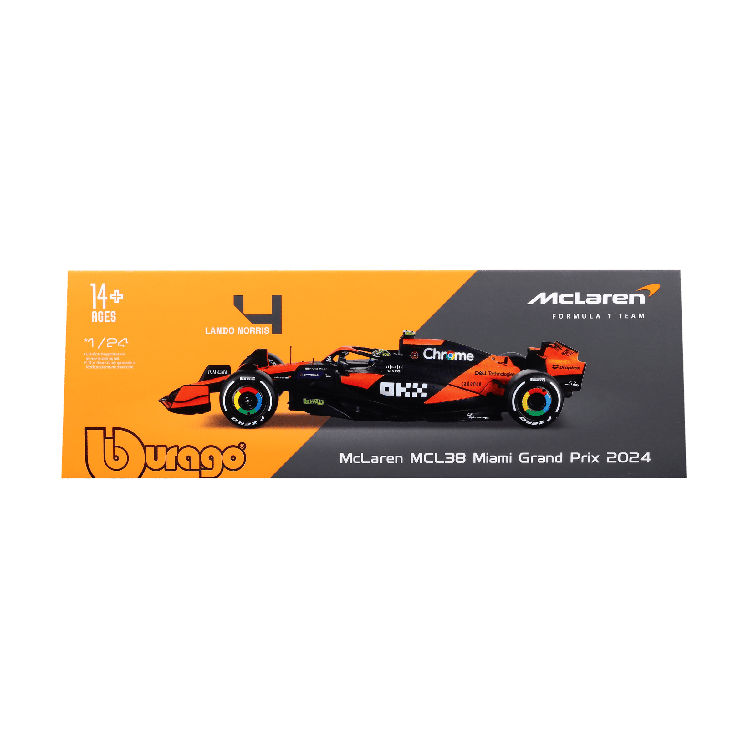 1:24 F1 2024 - McLaren MCL38 #4 Lando Norris in Acrylic Box - Image 14