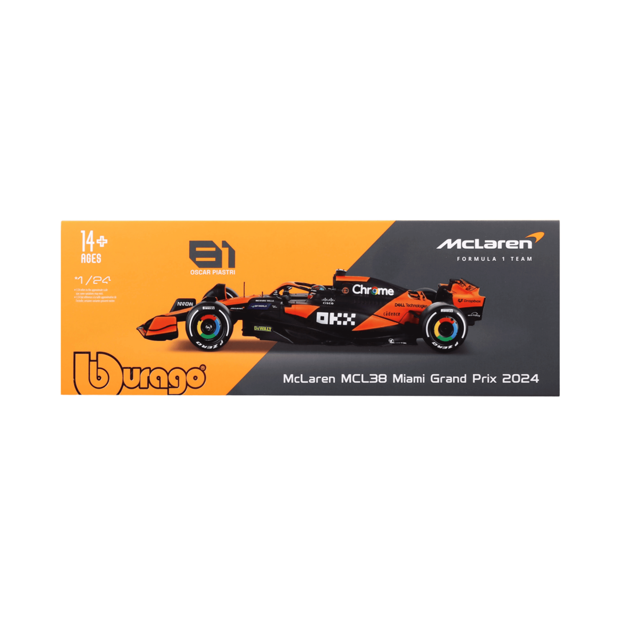 1:24 F1 2024 - McLaren MCL38 #81 Oscar Piastri in Acrylic Box - Image 12
