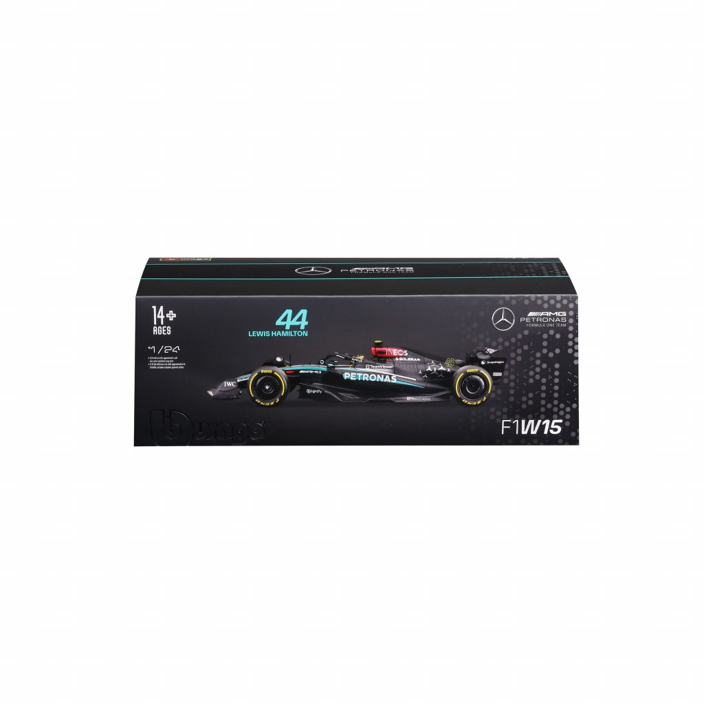 1:24 F1 2024 - Mercedes-AMG W15 #44 Lewis Hamilton in Acrylic Box