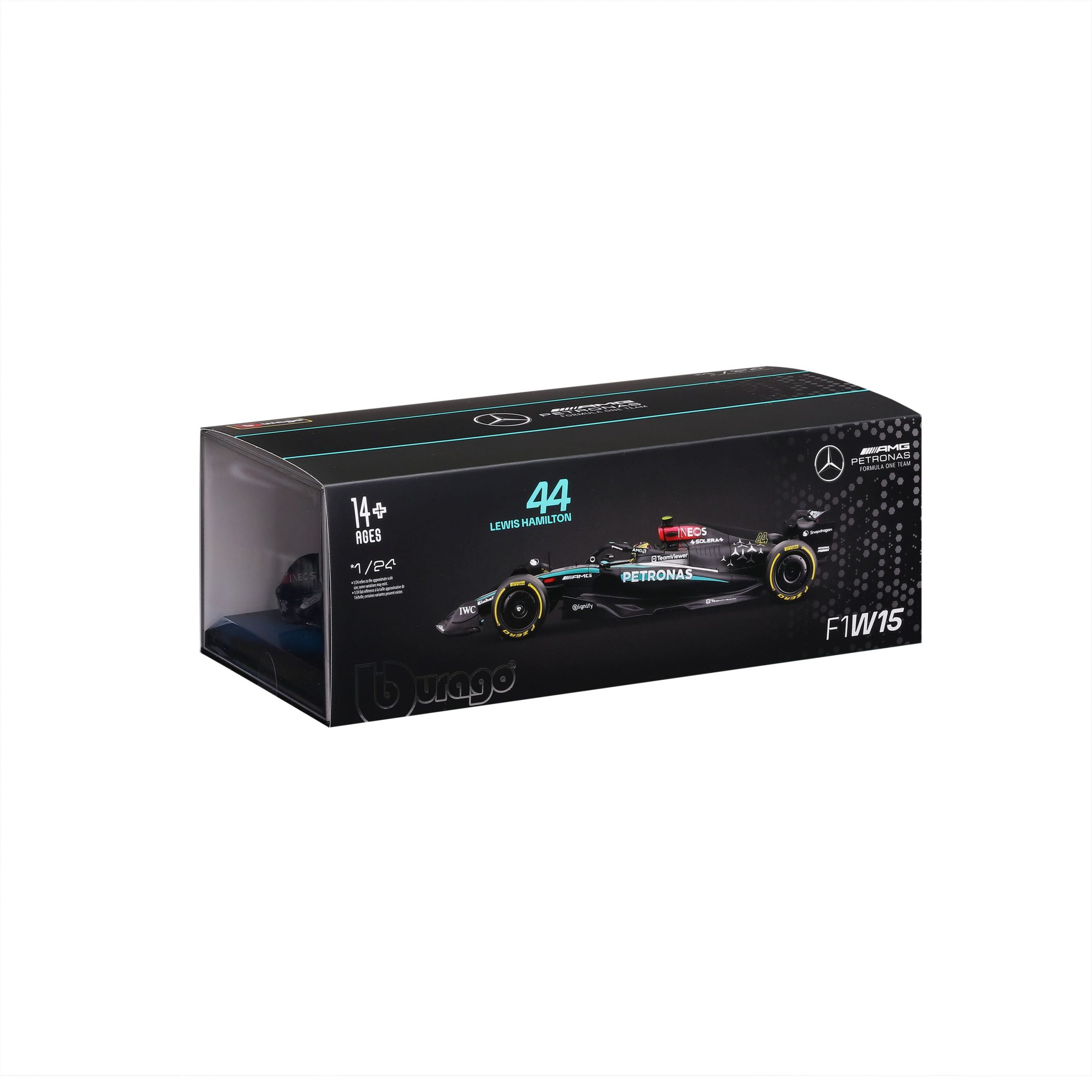 1:24 F1 2024 - Mercedes-AMG W15 #44 Lewis Hamilton in Acrylic Box - Image 3
