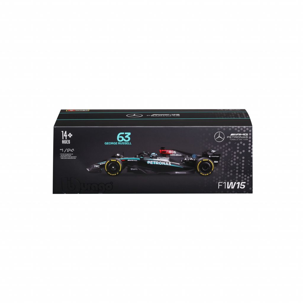 1:24 F1 2024 - Mercedes-AMG W15 #63 George Russell in Acrylic Box