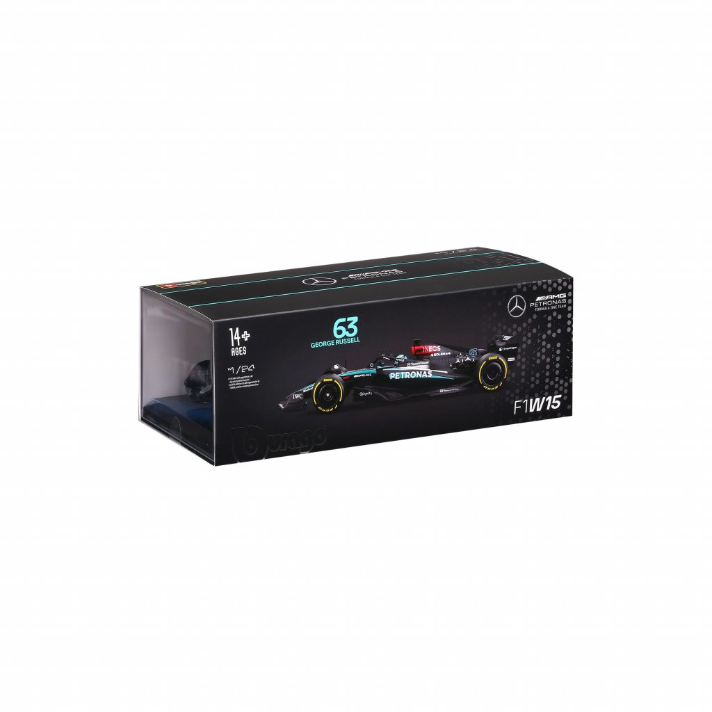 1:24 F1 2024 - Mercedes-AMG W15 #63 George Russell in Acrylic Box