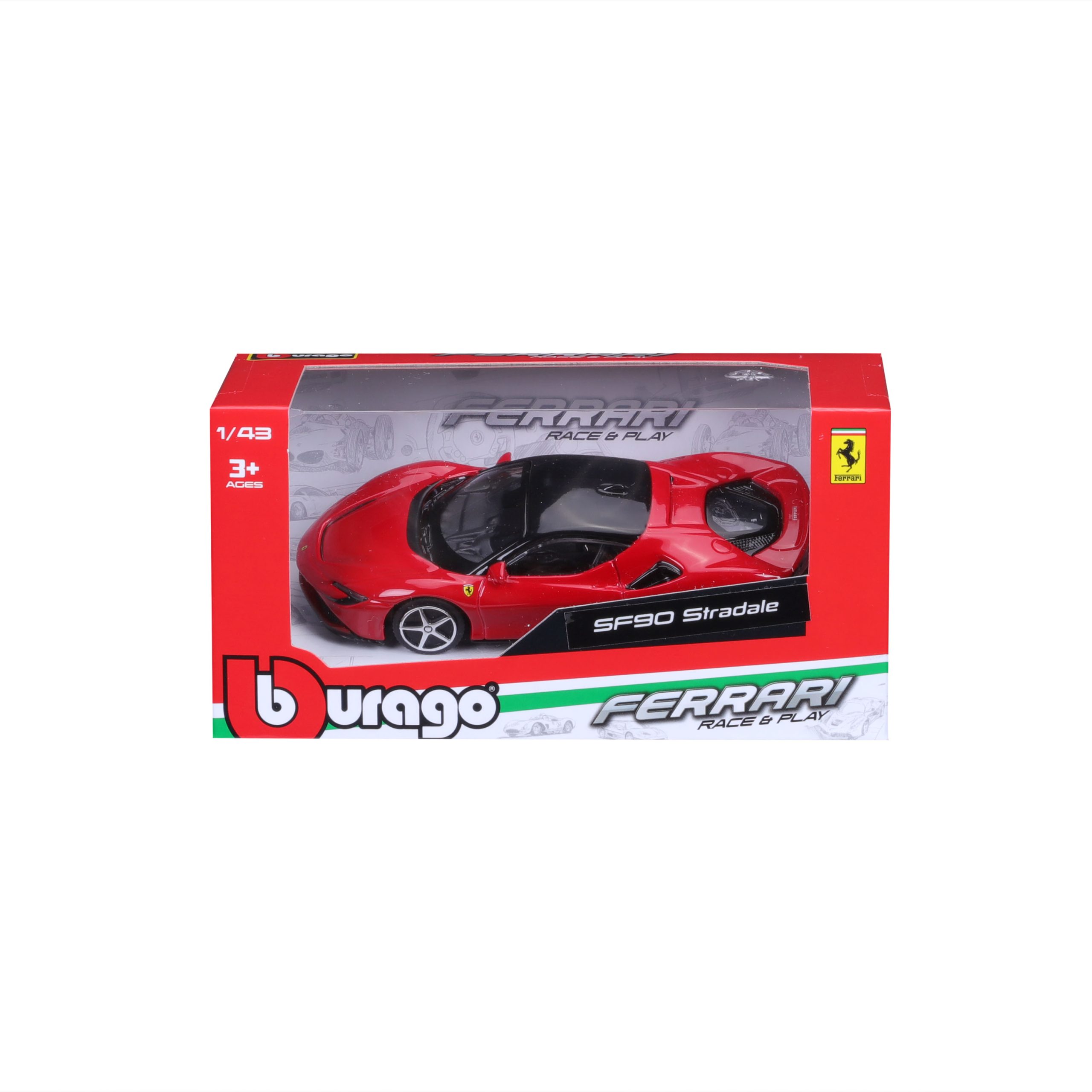 1:43 Ferrari SF90 Stradale - Red in Window Box - Image 1