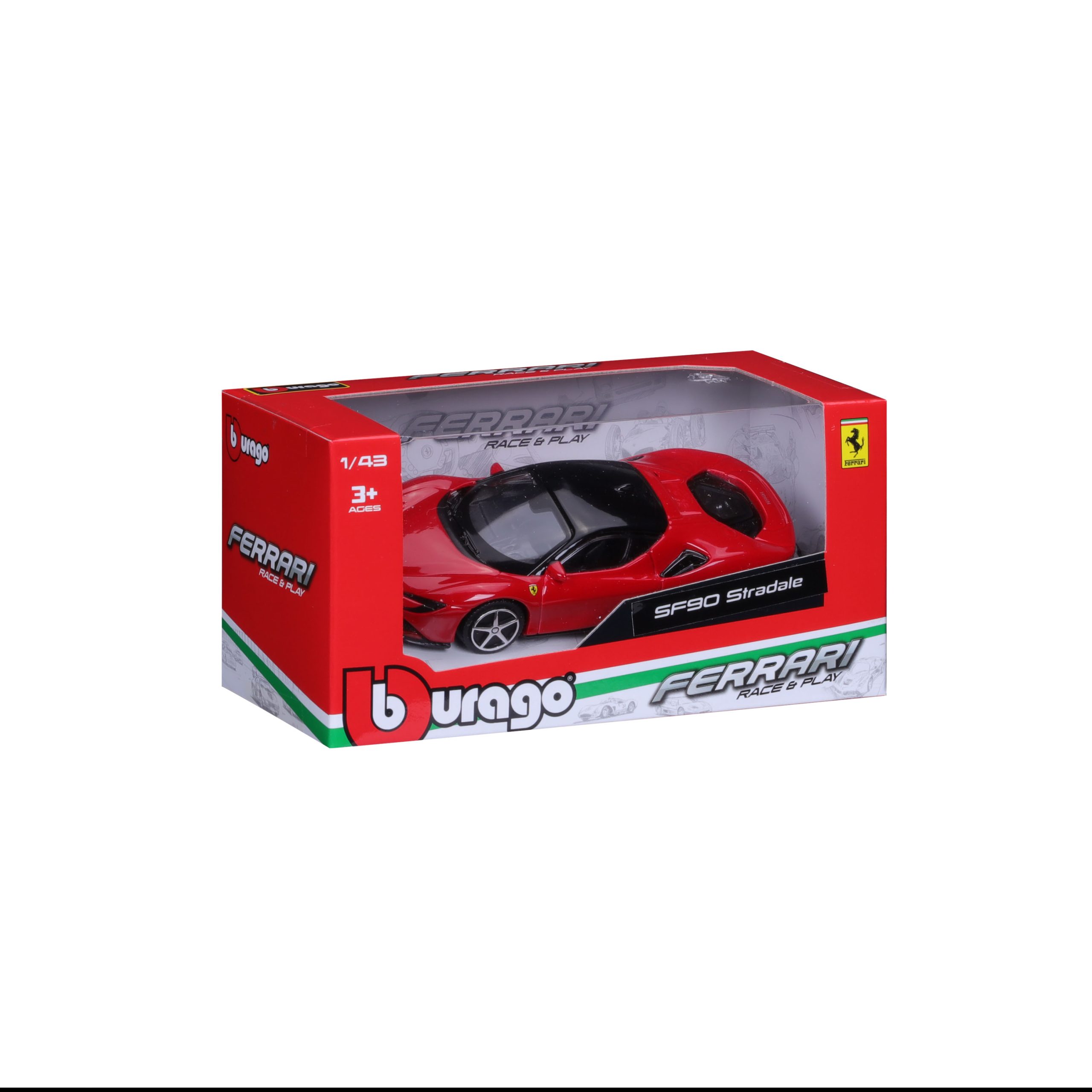 1:43 Ferrari SF90 Stradale - Red in Window Box - Image 14