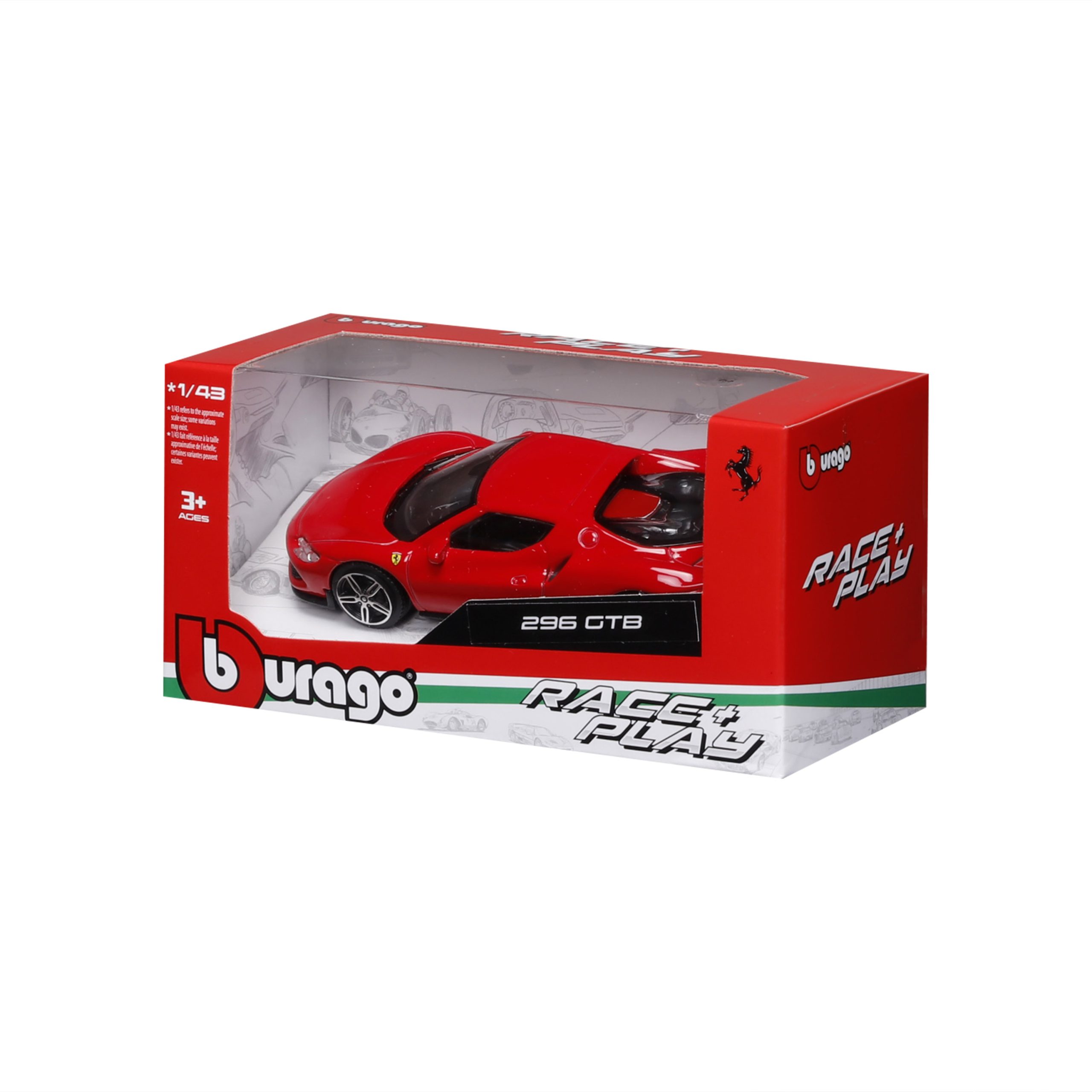 1:43 Ferrari 296 GTB - Red in Window Box - Image 3