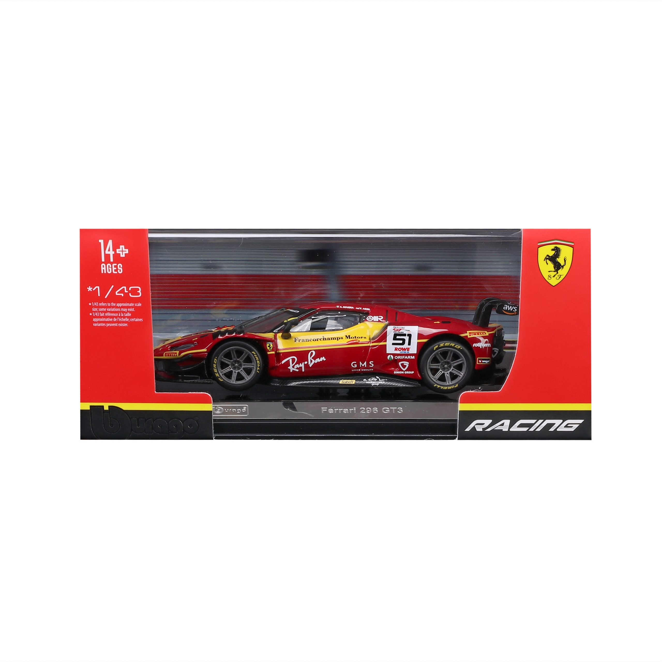 1:43 Ferrari 296 GT3 2025 - #51 Abril, Rovera in Acrylic Box - Image 8