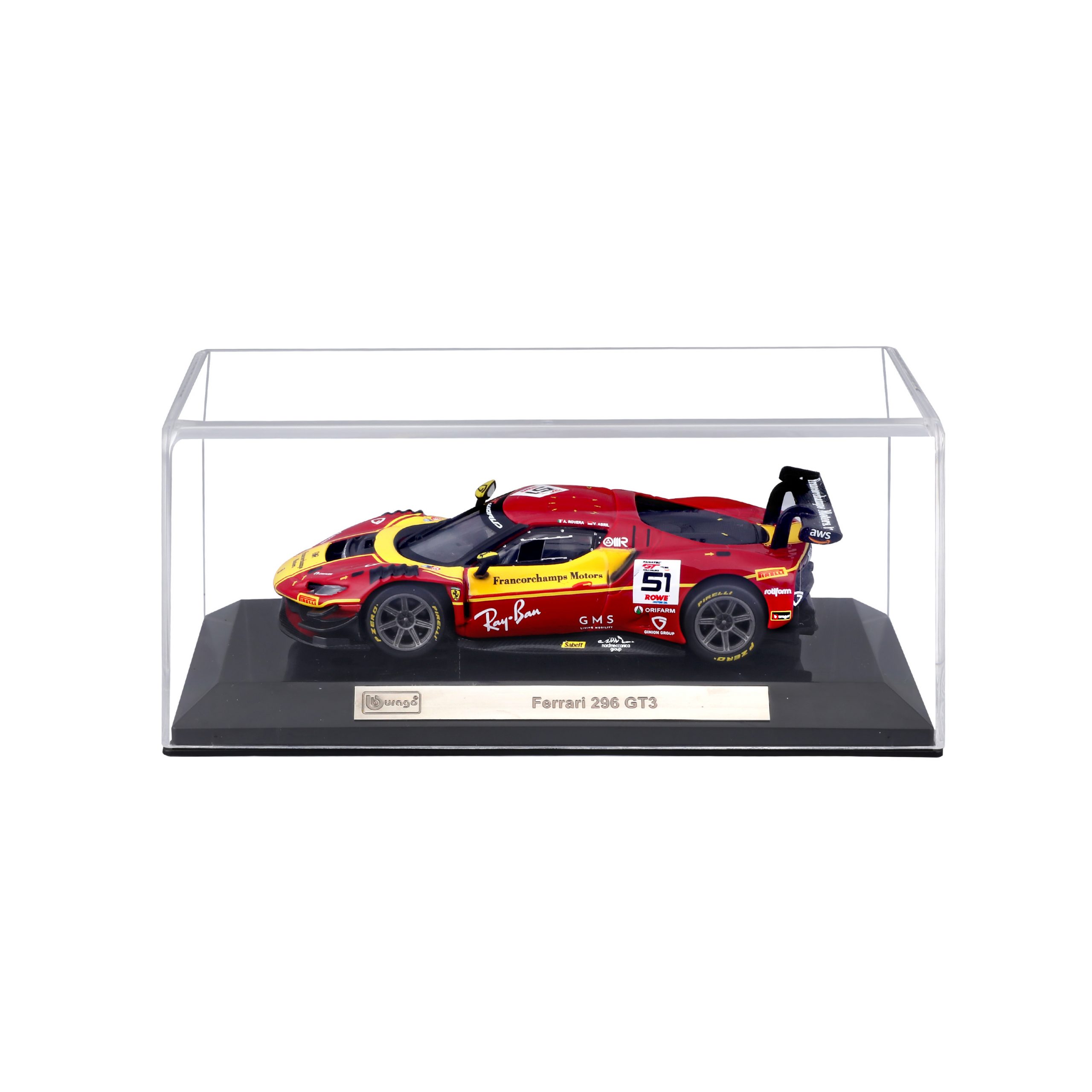 1:43 Ferrari 296 GT3 2025 - #51 Abril, Rovera in Acrylic Box - Image 2