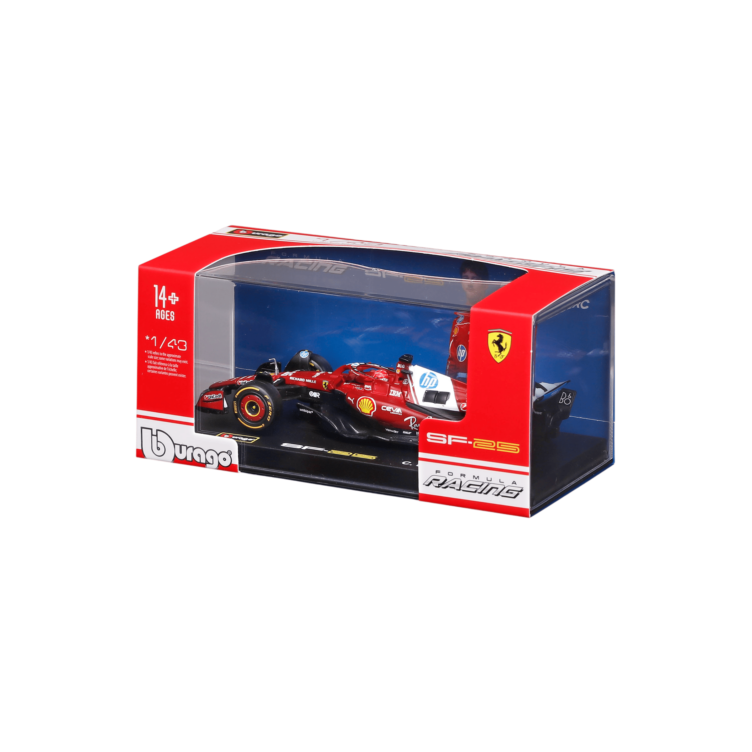 1:43 F1 Ferrari SF-25 #16 Charles Leclerc with helmet in Acrylic Box - Image 19
