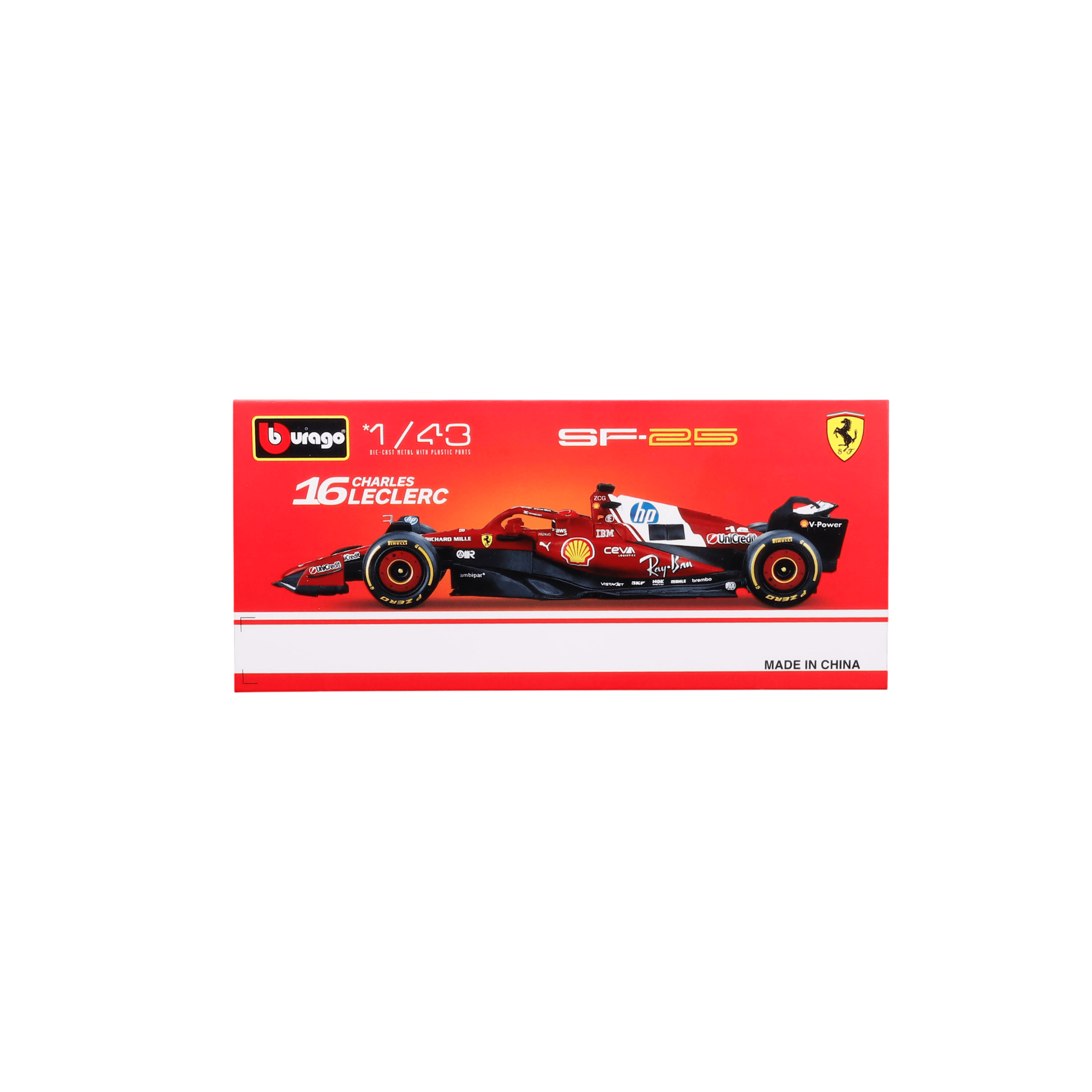 1:43 F1 Ferrari SF-25 #16 Charles Leclerc with helmet in Acrylic Box - Image 16