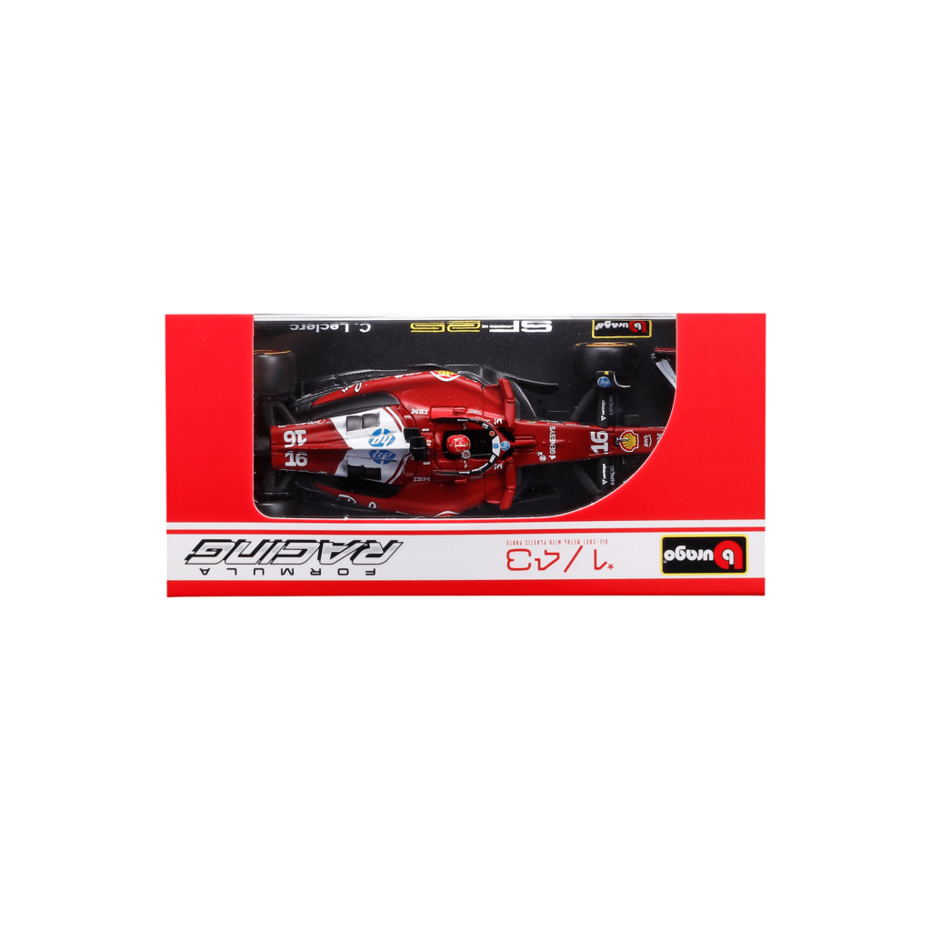 1:43 F1 Ferrari SF-25 #16 Charles Leclerc with helmet in Acrylic Box