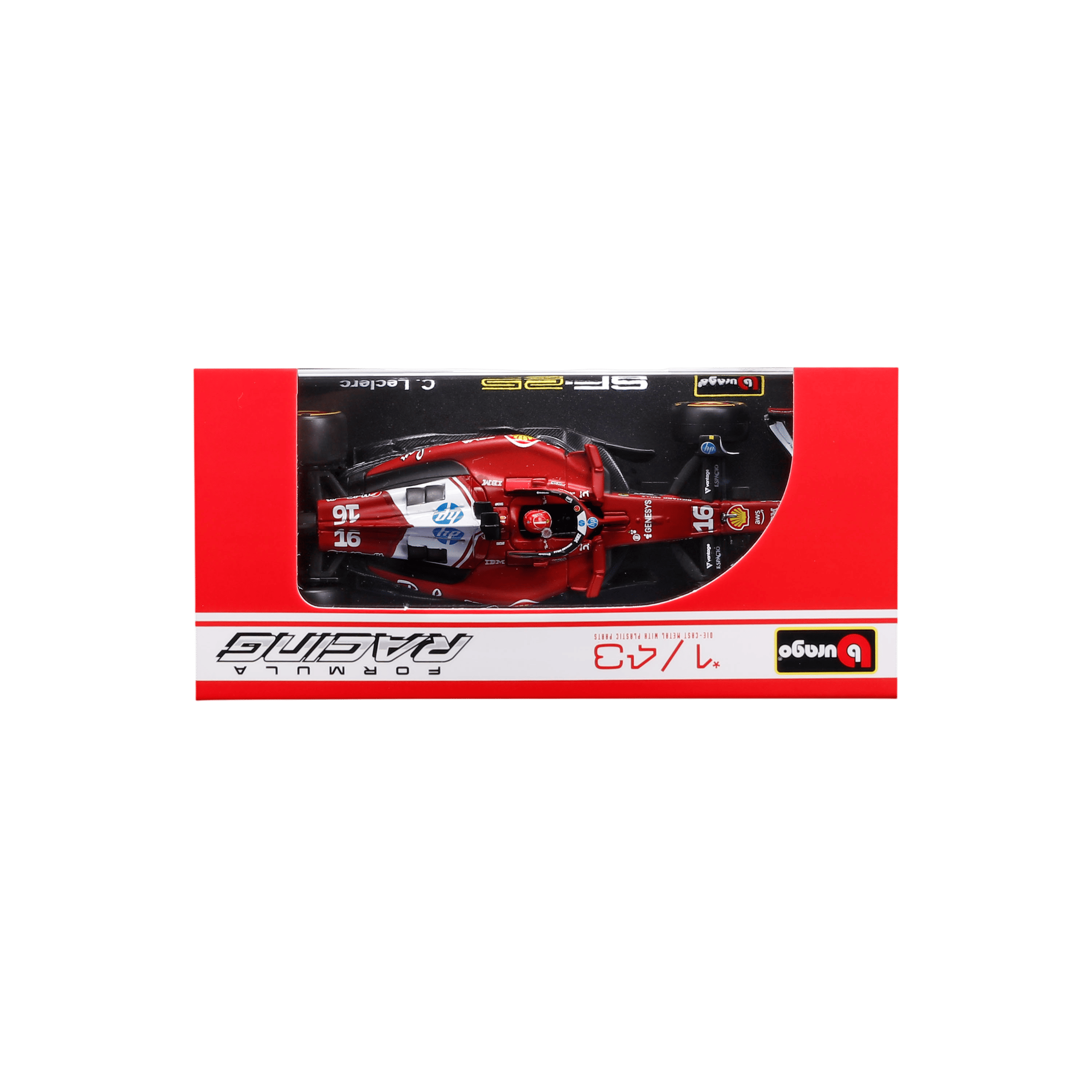 1:43 F1 Ferrari SF-25 #16 Charles Leclerc with helmet in Acrylic Box - Image 14