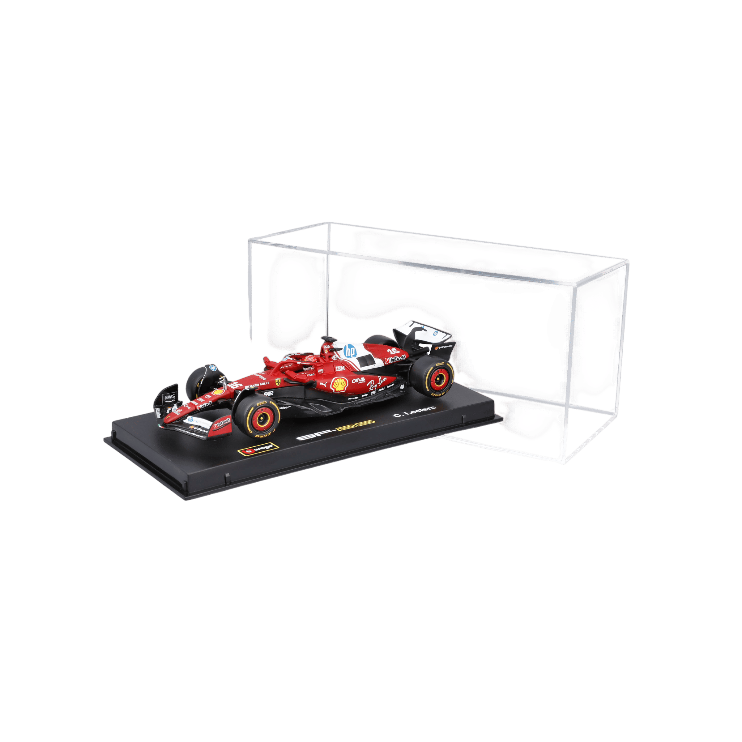 1:43 F1 Ferrari SF-25 #16 Charles Leclerc with helmet in Acrylic Box - Image 2