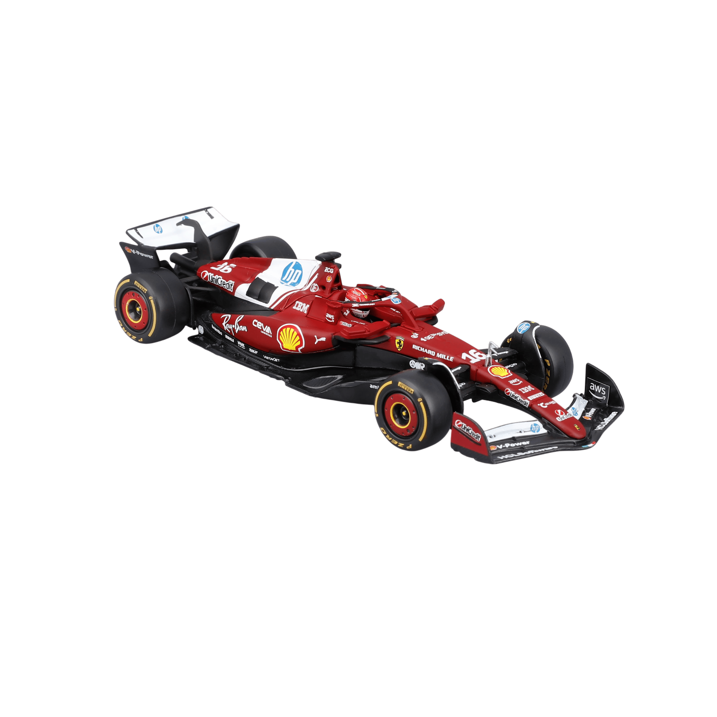 1:43 F1 Ferrari SF-25 #16 Charles Leclerc with helmet in Acrylic Box - Image 10