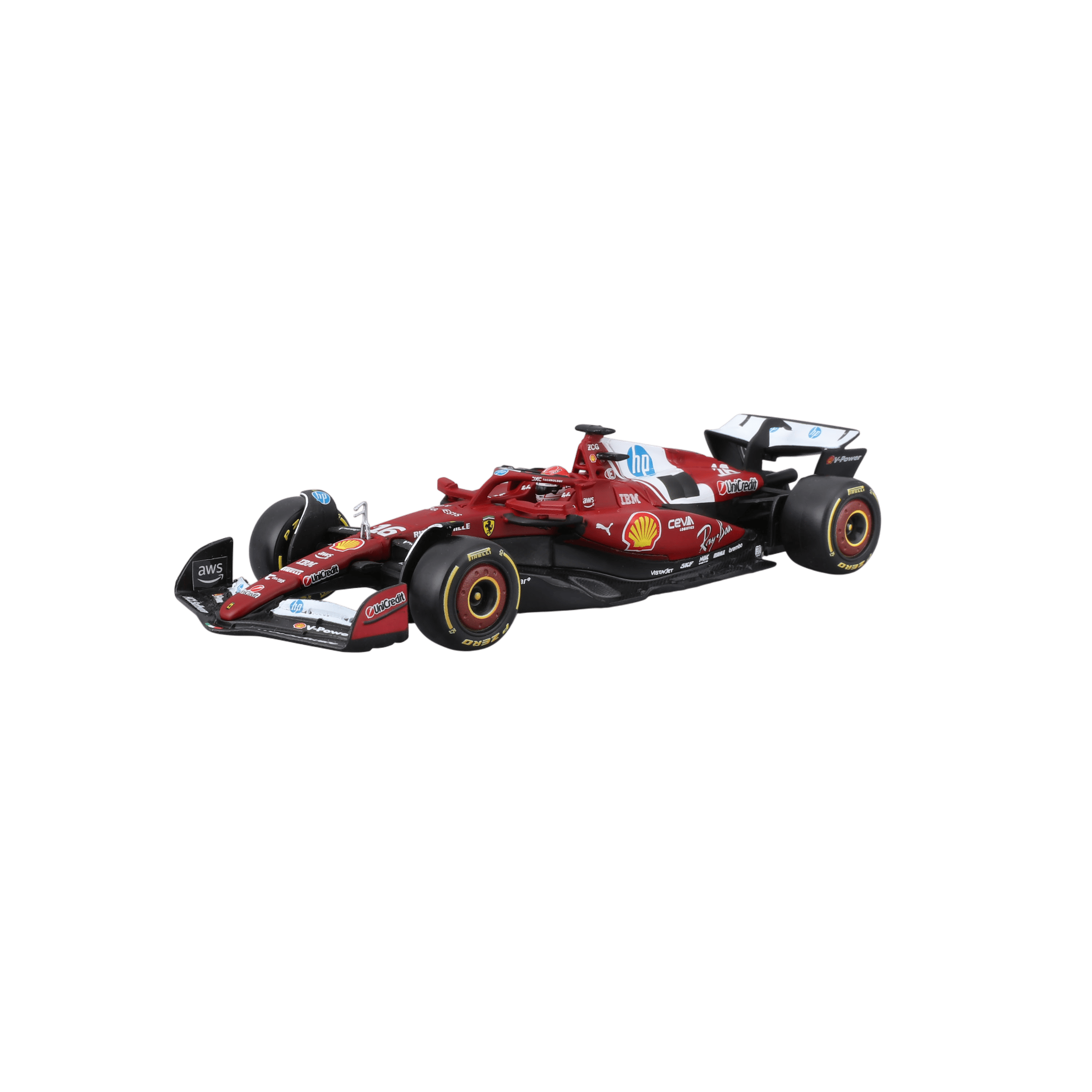 1:43 F1 Ferrari SF-25 #16 Charles Leclerc with helmet in Acrylic Box - Image 5