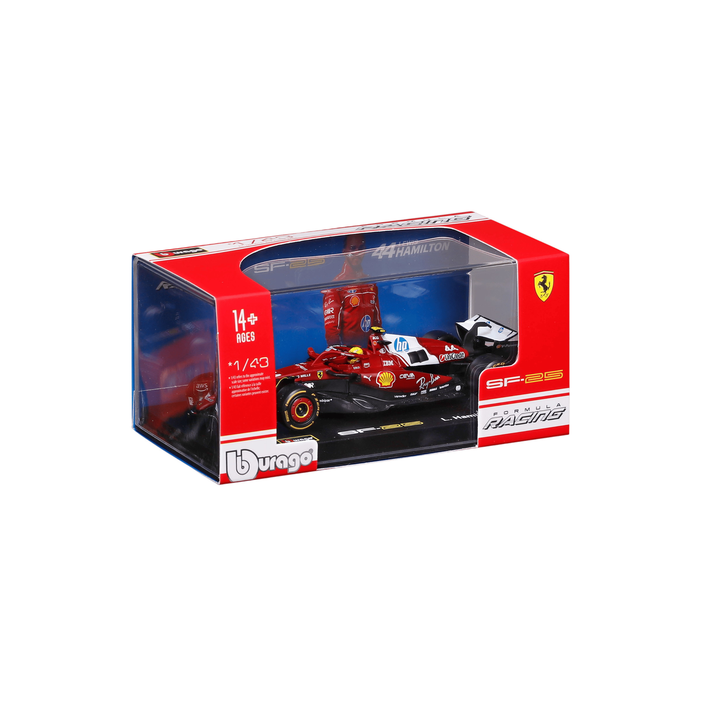 1:43 F1 2025 - Ferrari SF-25 #44 Lewis Hamilton in Acrylic Box - Image 14