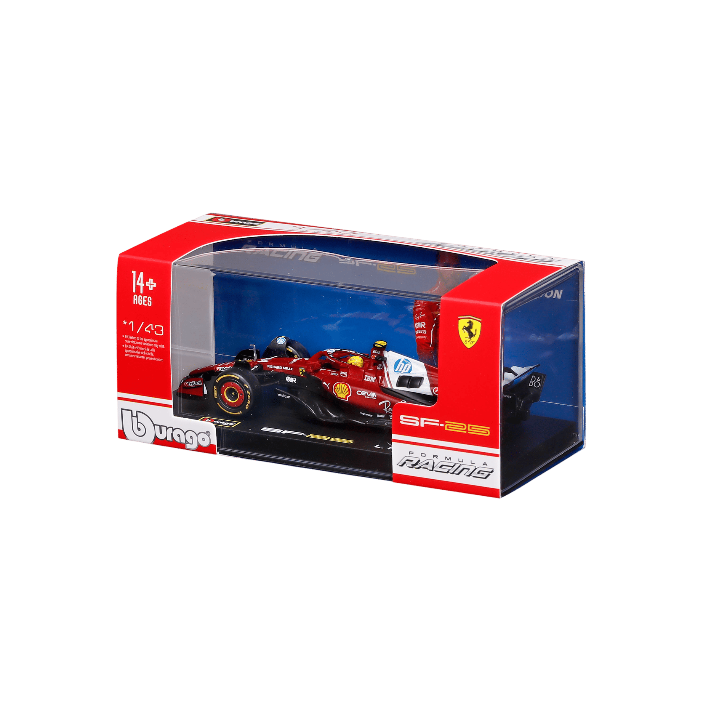 1:43 F1 2025 - Ferrari SF-25 #44 Lewis Hamilton in Acrylic Box - Image 12