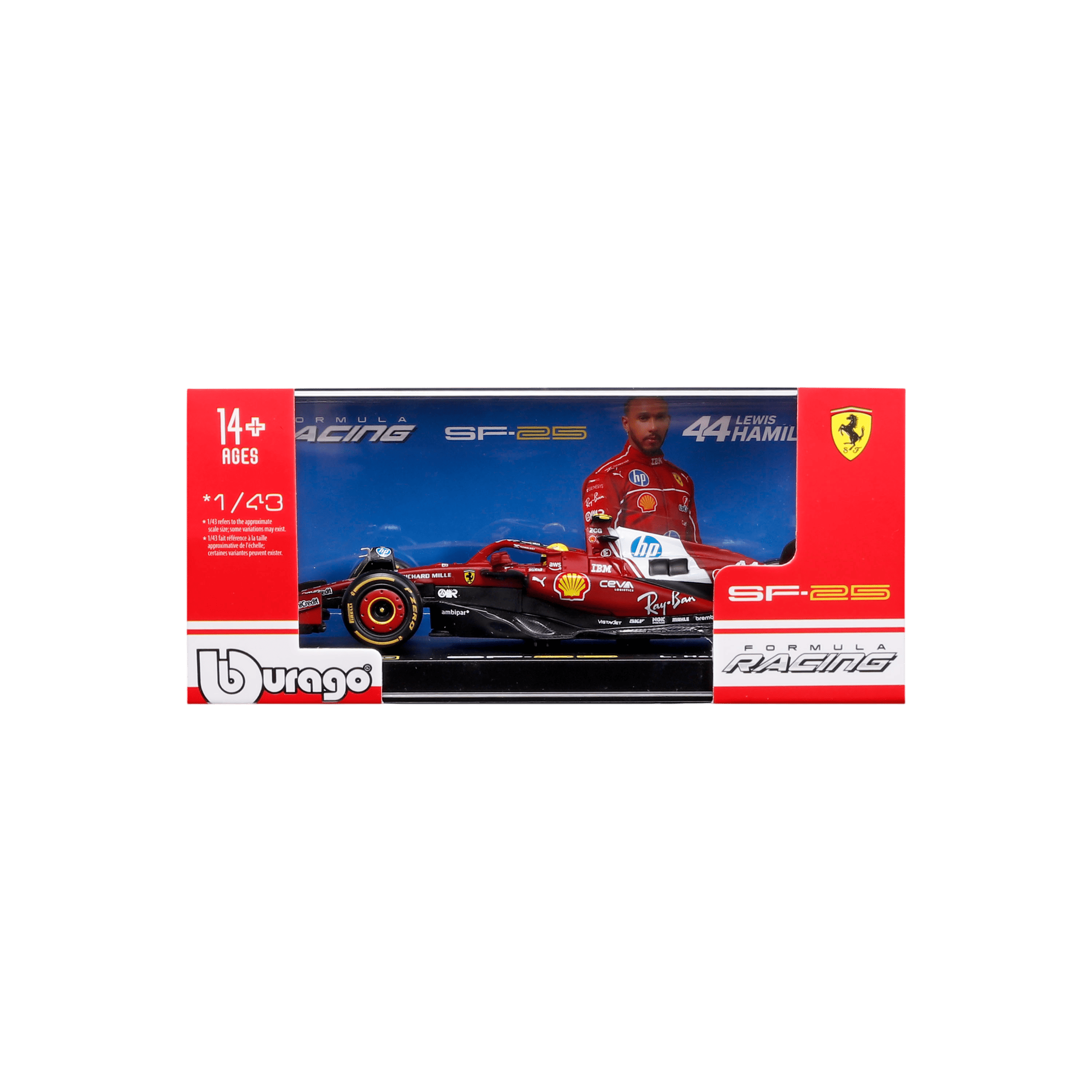 1:43 F1 2025 - Ferrari SF-25 #44 Lewis Hamilton in Acrylic Box - Image 10