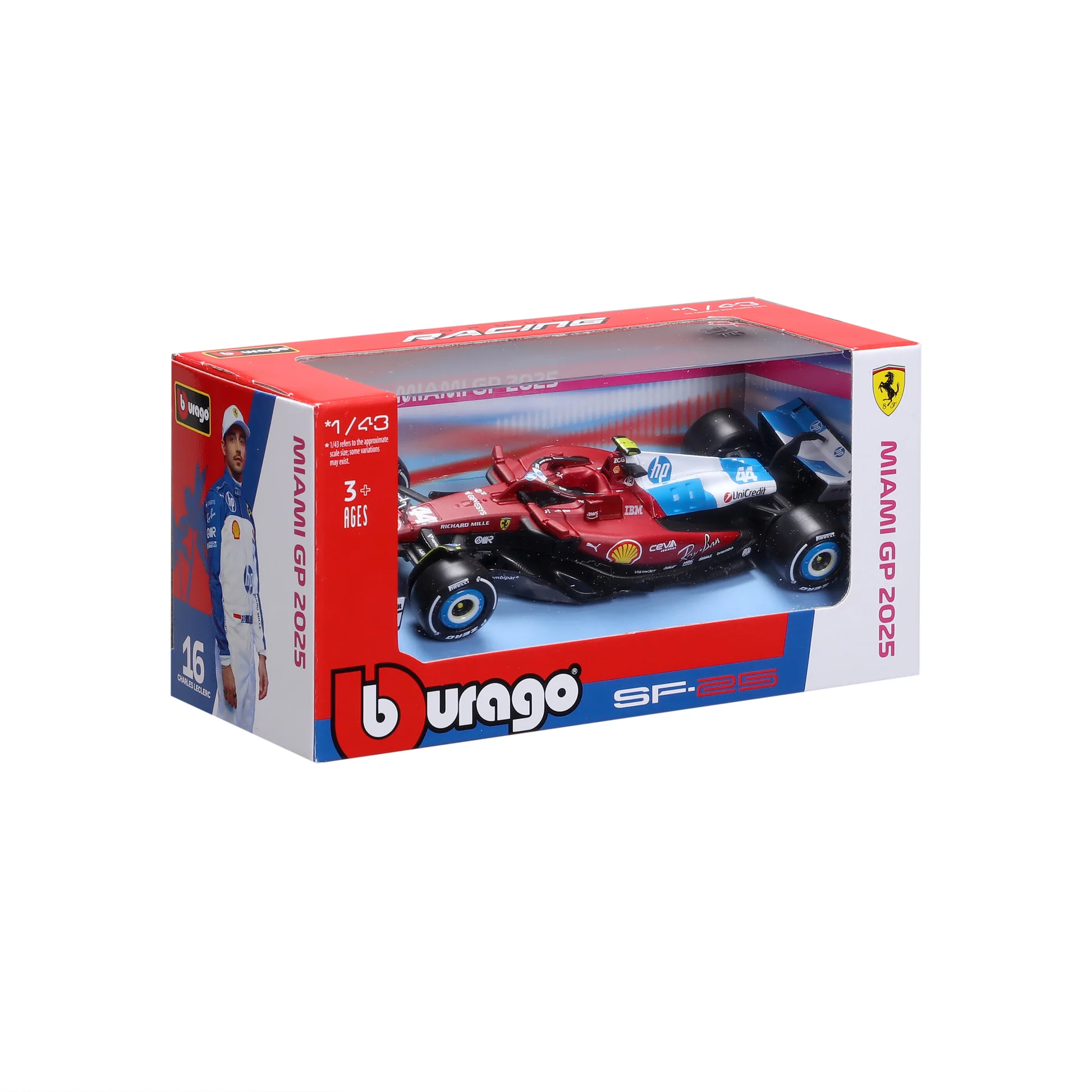 1:43 F1 2025 – Ferrari SF25 Special MiamiGP Livery #44 Lewis Hamilton in Window Box - Image 3