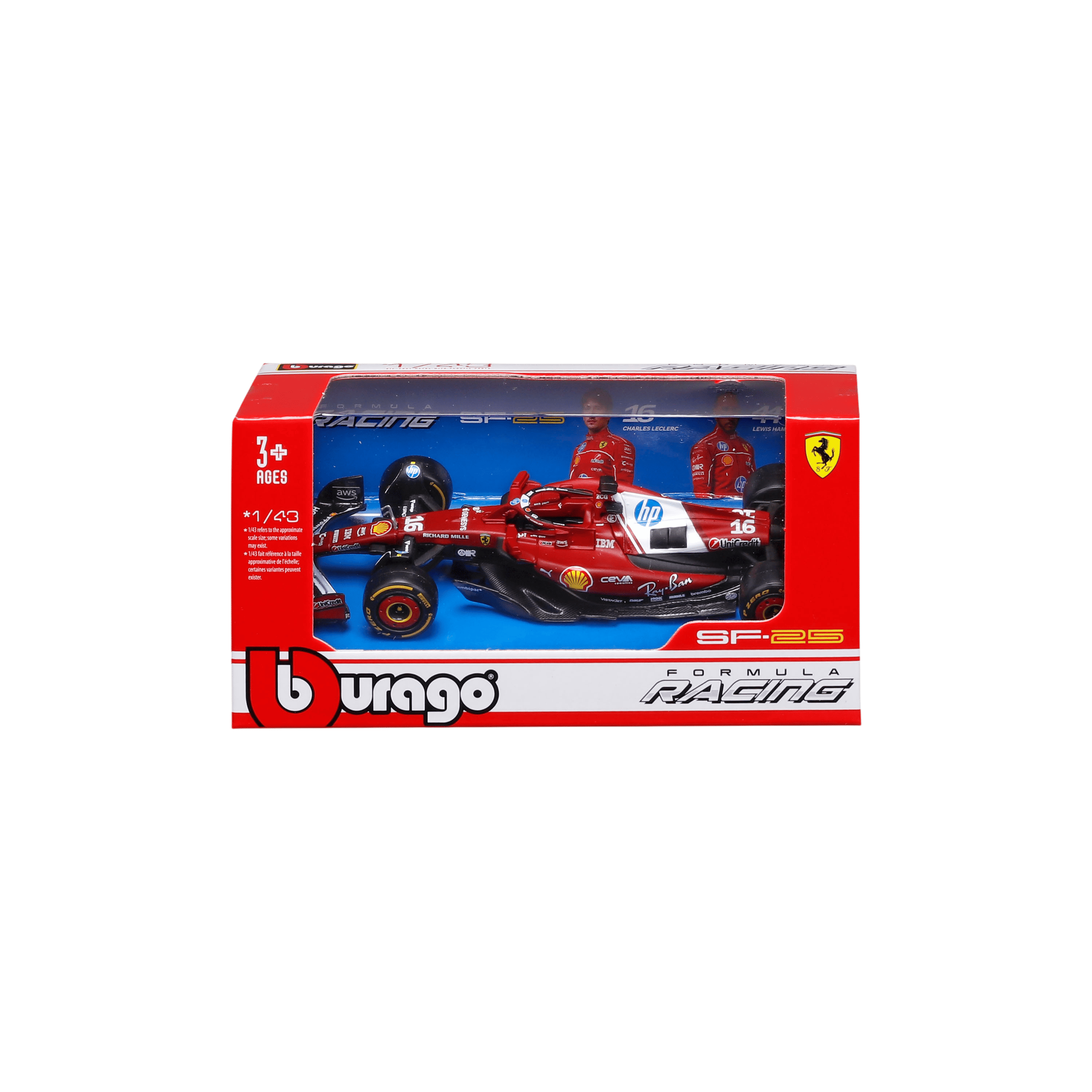 1:43 F1 2025 - Ferrari SF-25 #16 Charles Leclerc in Window Box - Image 1