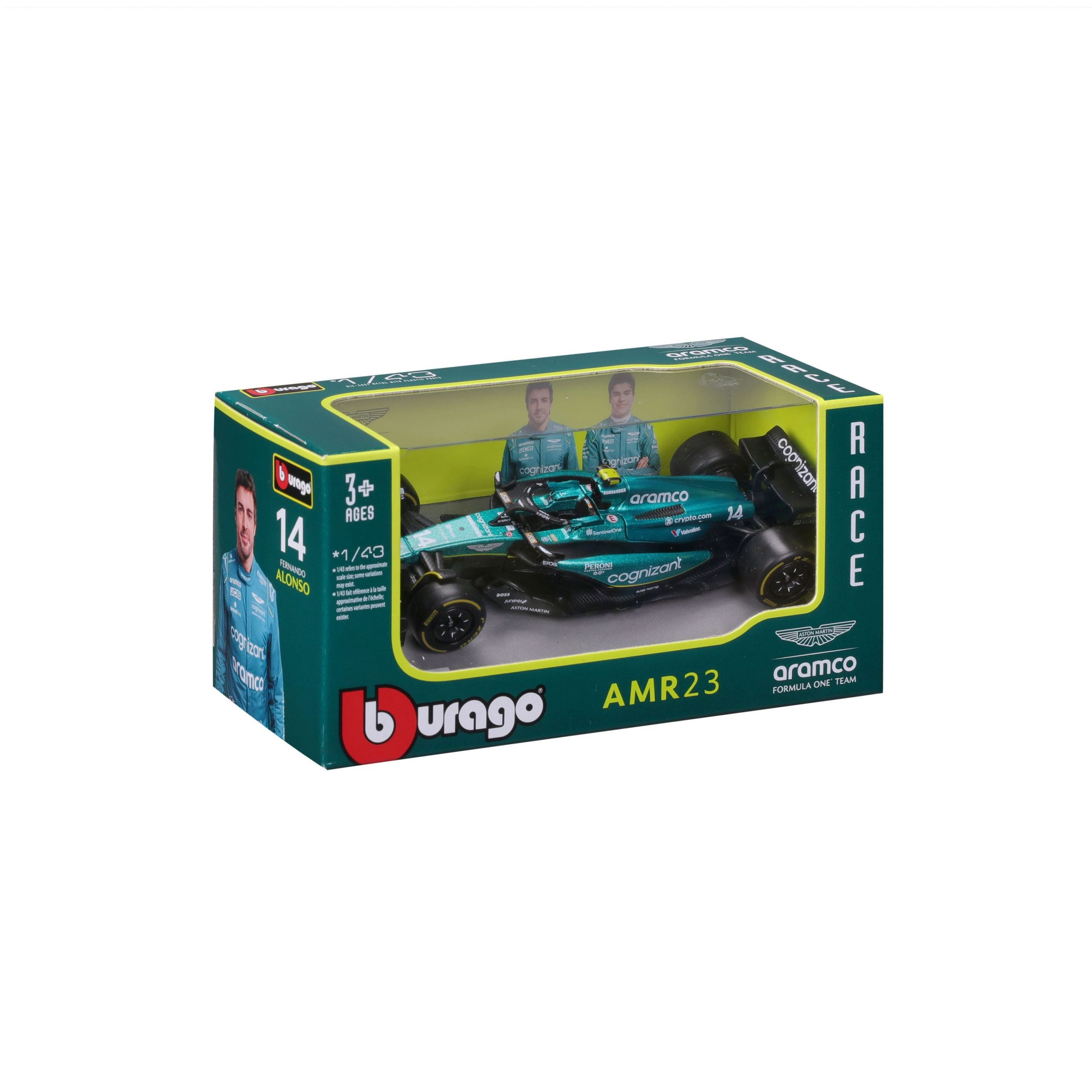1:43 F1 2023 - Aston Martin AMR23 #14 Fernando Alonso in Window Box - Image 14