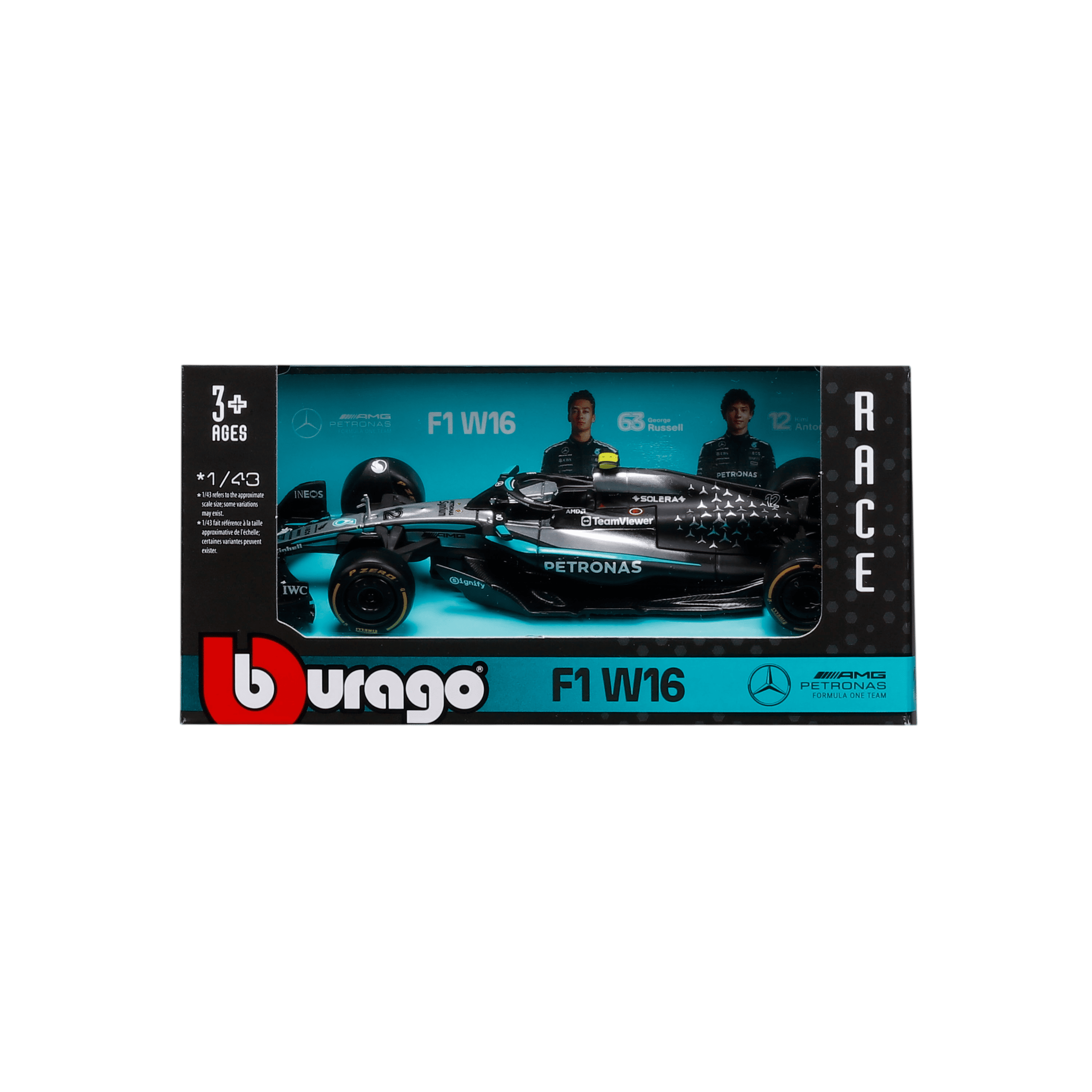 1:43 F1 2025 - Mercedes-AMG W16 #12 Kimi Antonelli in Window Box - Image 9