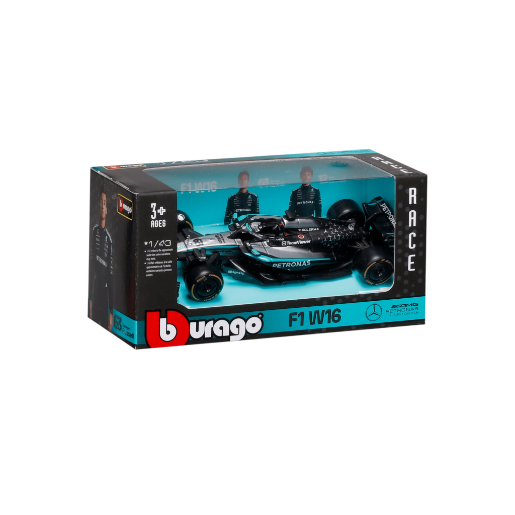 1:43 F1 2025 - Mercedes-AMG W16 #63 George Russell in Window Box