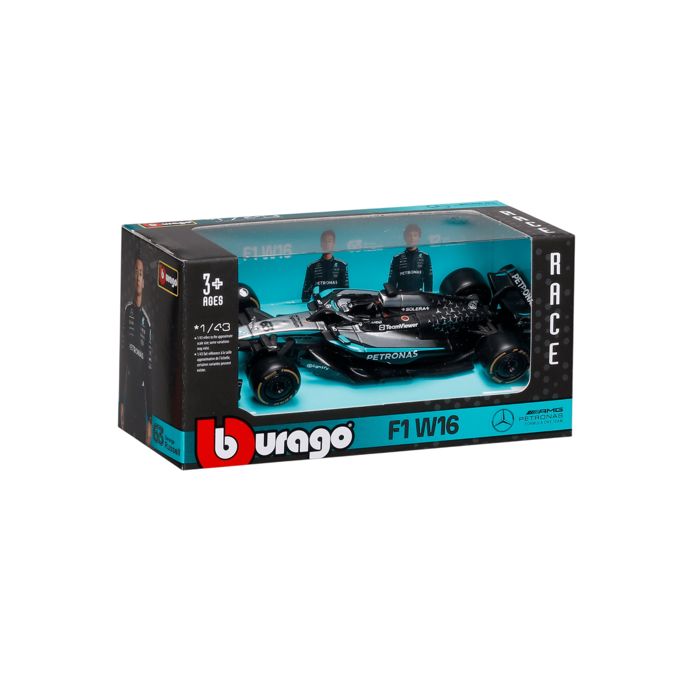 1:43 F1 2025 - Mercedes-AMG W16 #63 George Russell in Window Box - Image 12