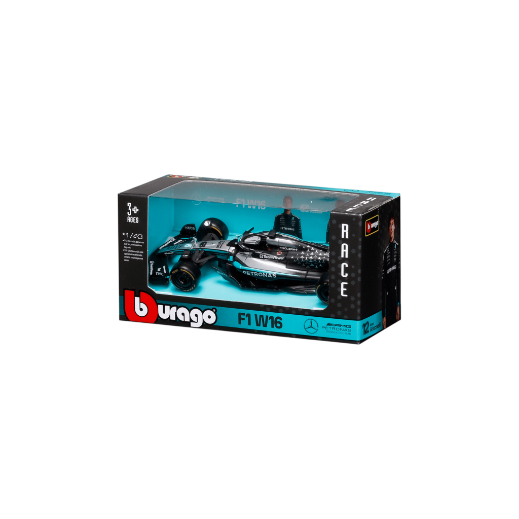 1:43 F1 2025 - Mercedes-AMG W16 #63 George Russell in Window Box