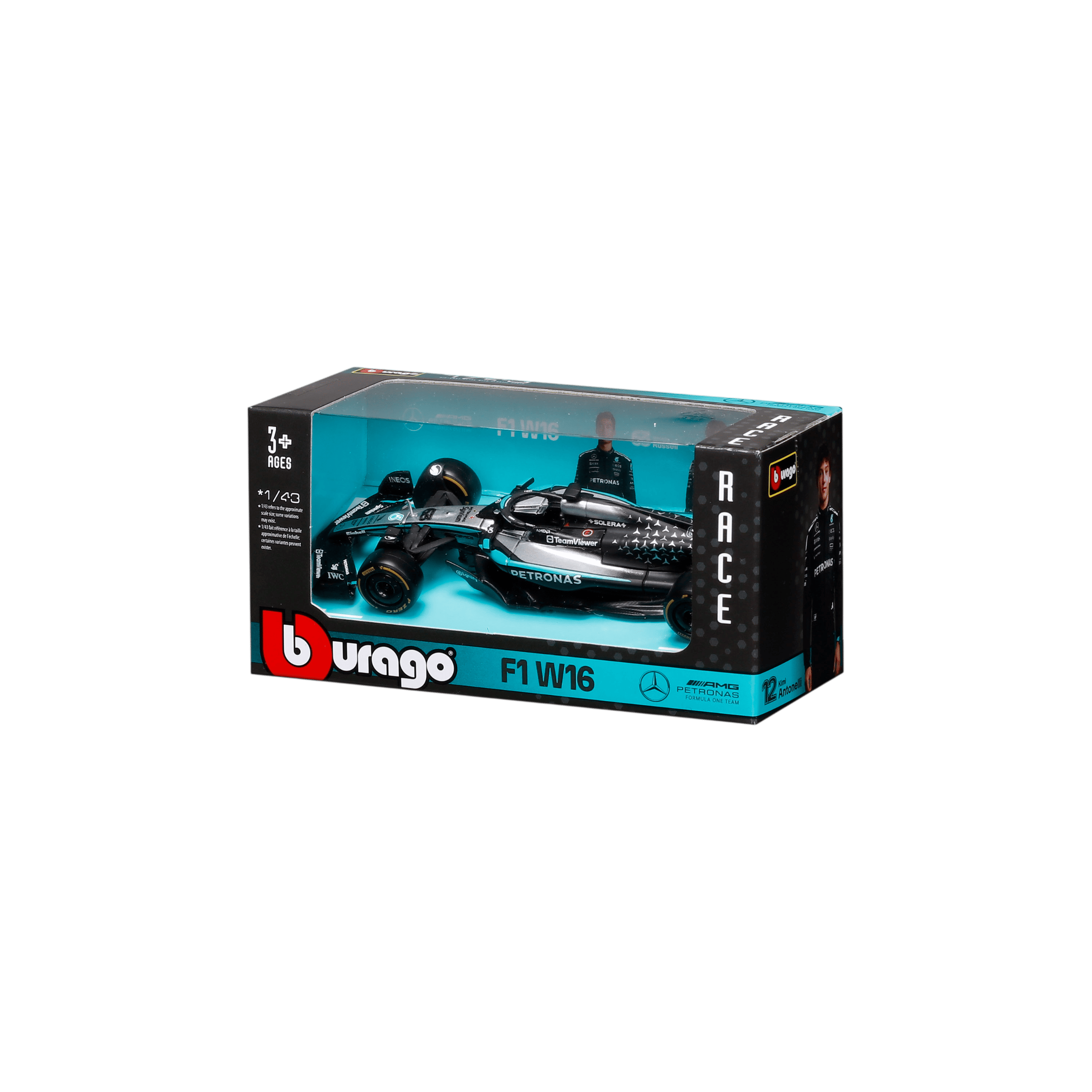 1:43 F1 2025 - Mercedes-AMG W16 #63 George Russell in Window Box - Image 11