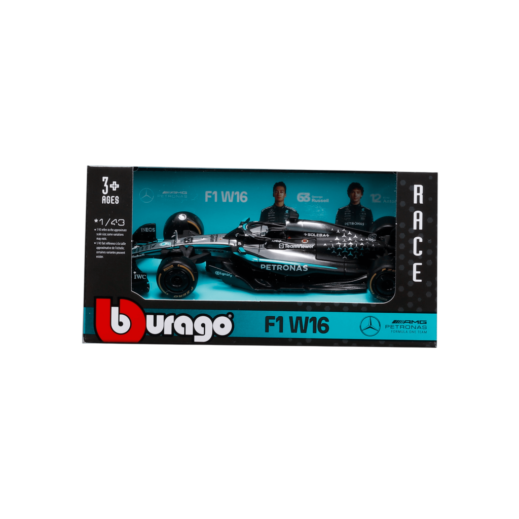 1:43 F1 2025 - Mercedes-AMG W16 #63 George Russell in Window Box