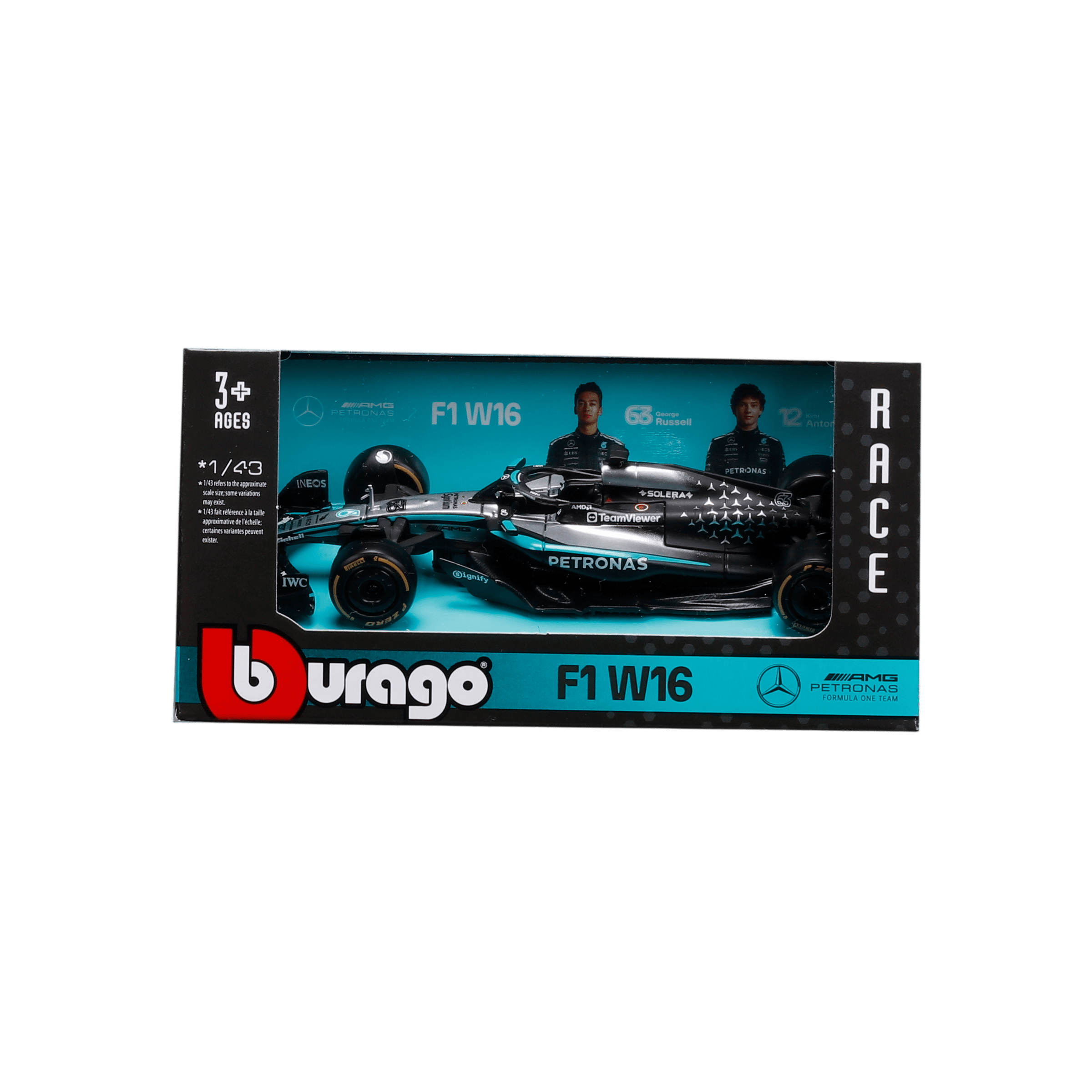 1:43 F1 2025 - Mercedes-AMG W16 #63 George Russell in Window Box - Image 10
