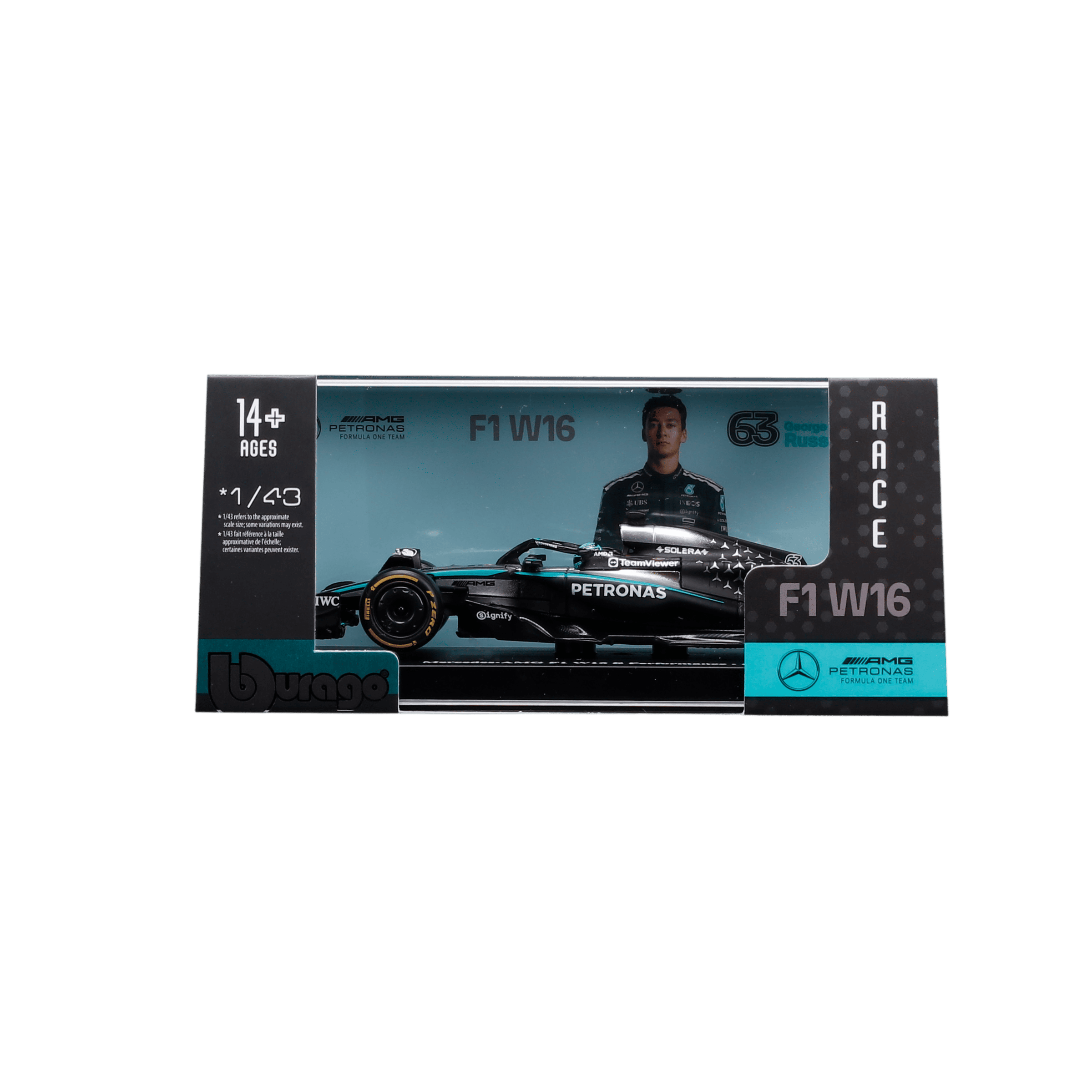 1:43 F1 2025 - Mercedes-AMG W16 #63 George Russell in Acrylic Box - Image 12
