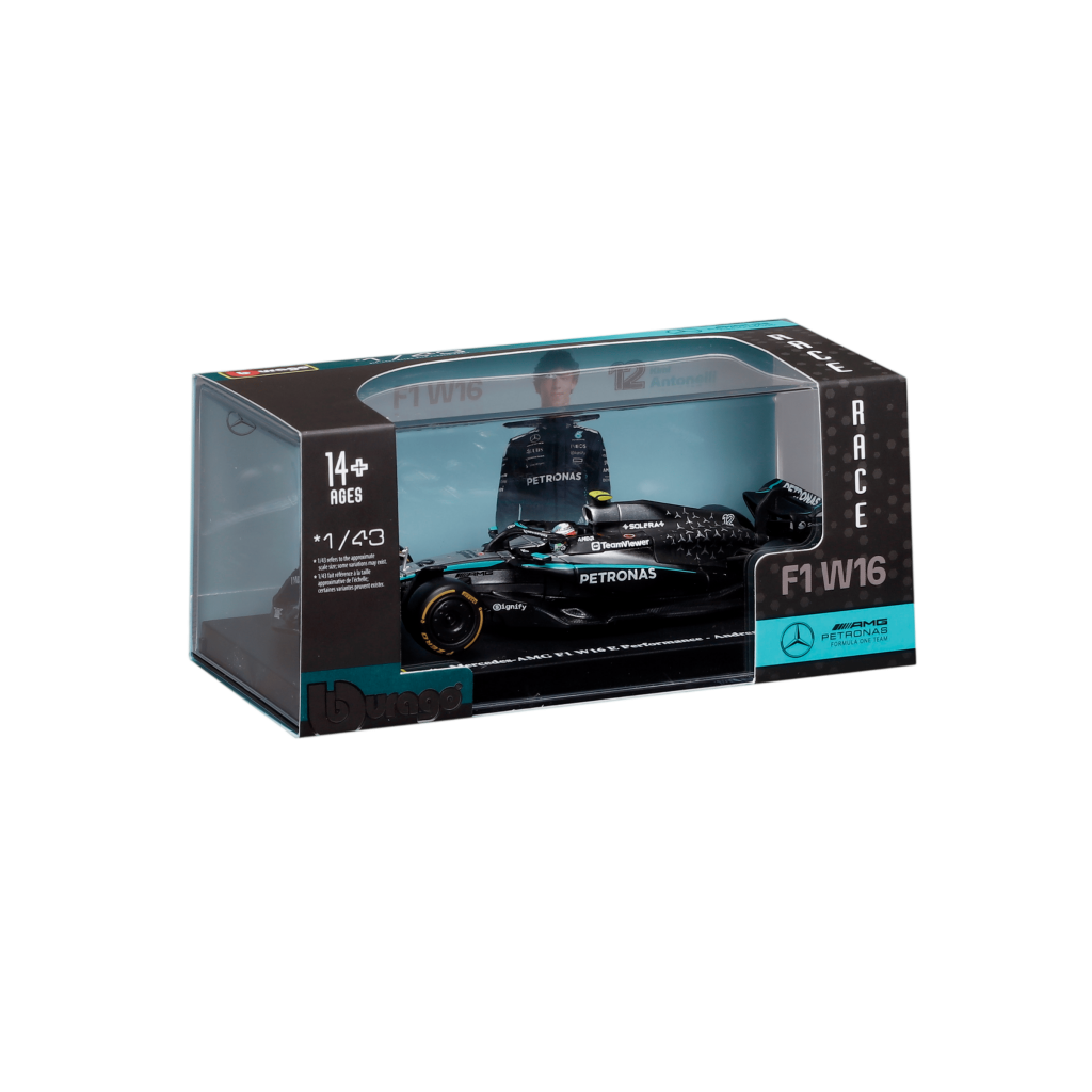 1:43 F1 2025 - Mercedes-AMG W16 #12 Kimi Antonelli in Acrylic Box