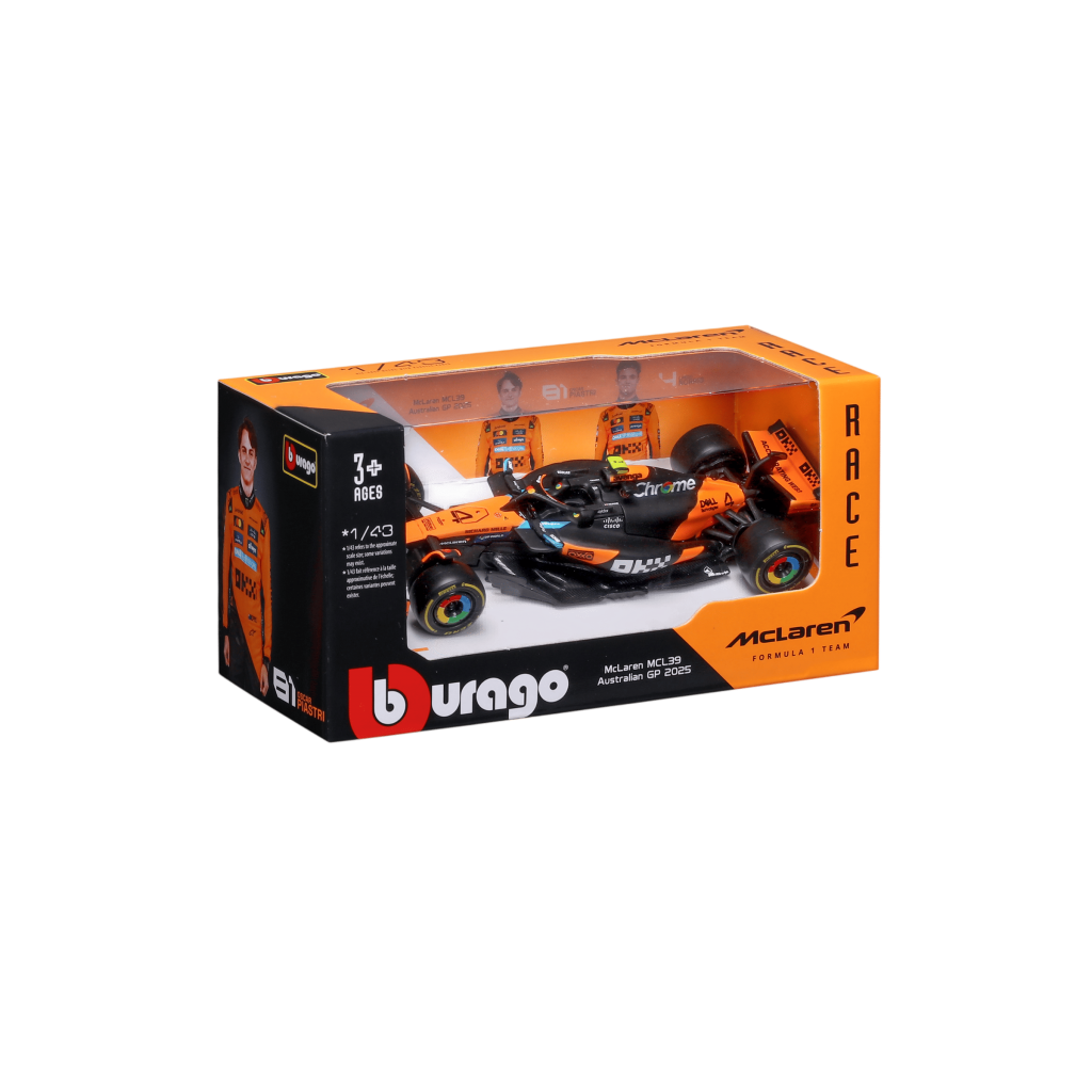 1:43 F1 2025 - McLaren MCL39 #81 Oscar Piastri in Window Box