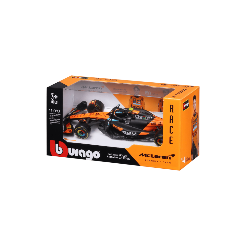 1:43 McLaren MCL39 #4 Lando Norris without helmet in Window Box