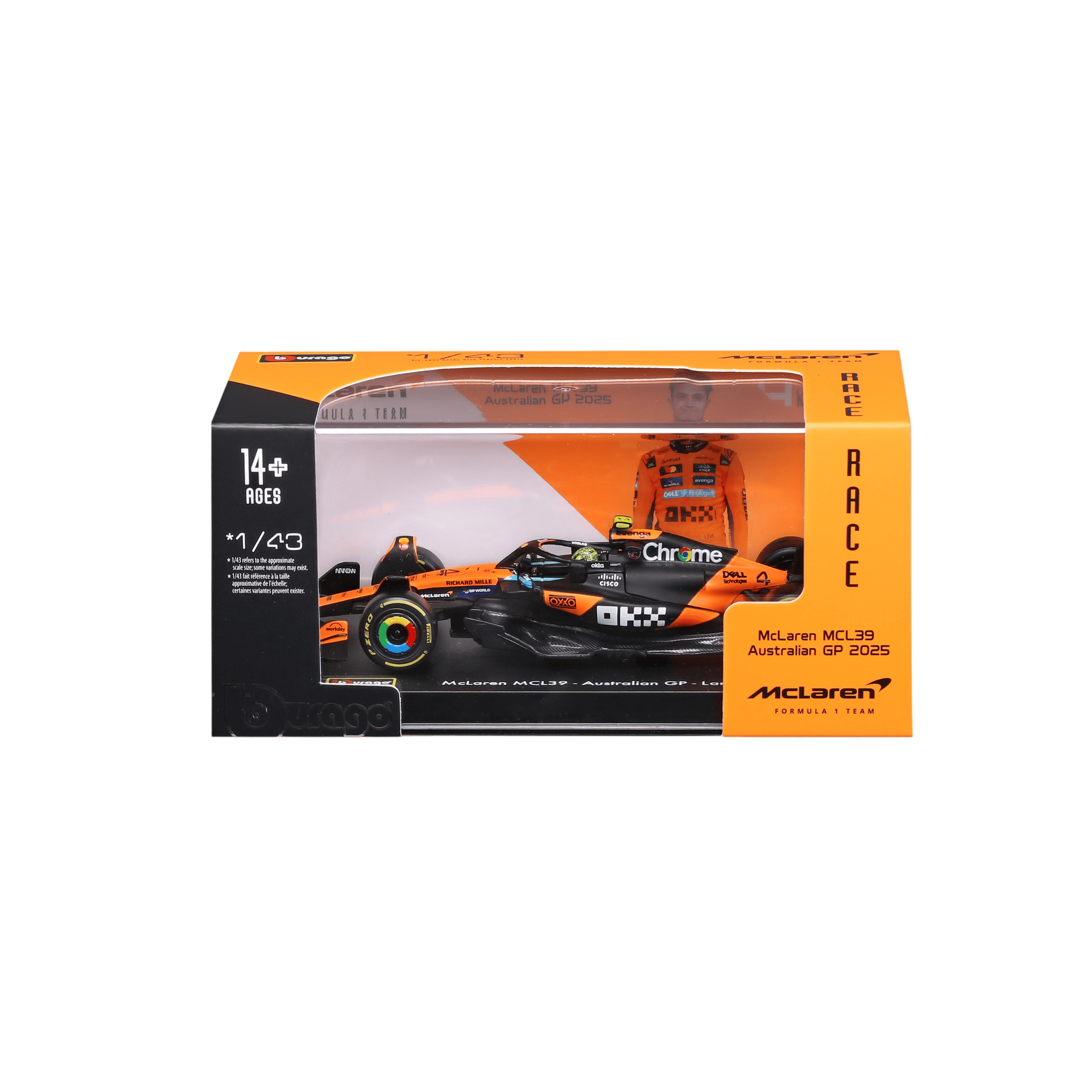 1:43 F1 2025 - McLaren MCL39 #4 Lando Norris in Acrylic Box - Image 1